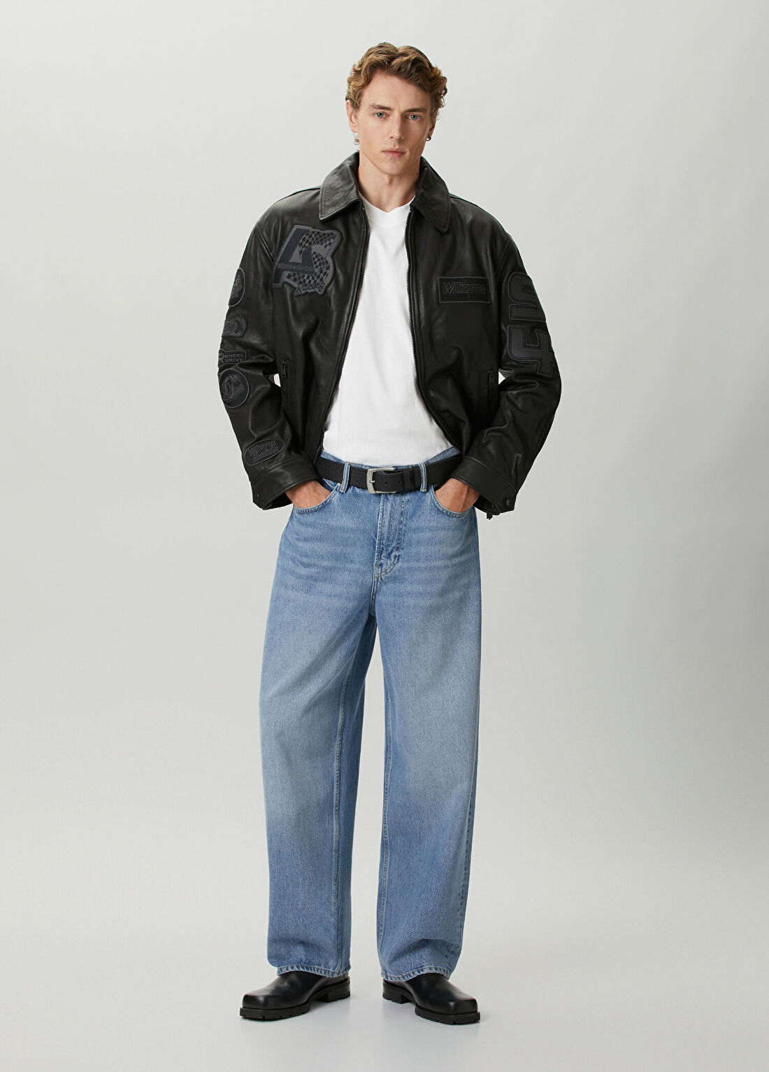 AllSaints X Williams Garrison Siyah Deri Ceket