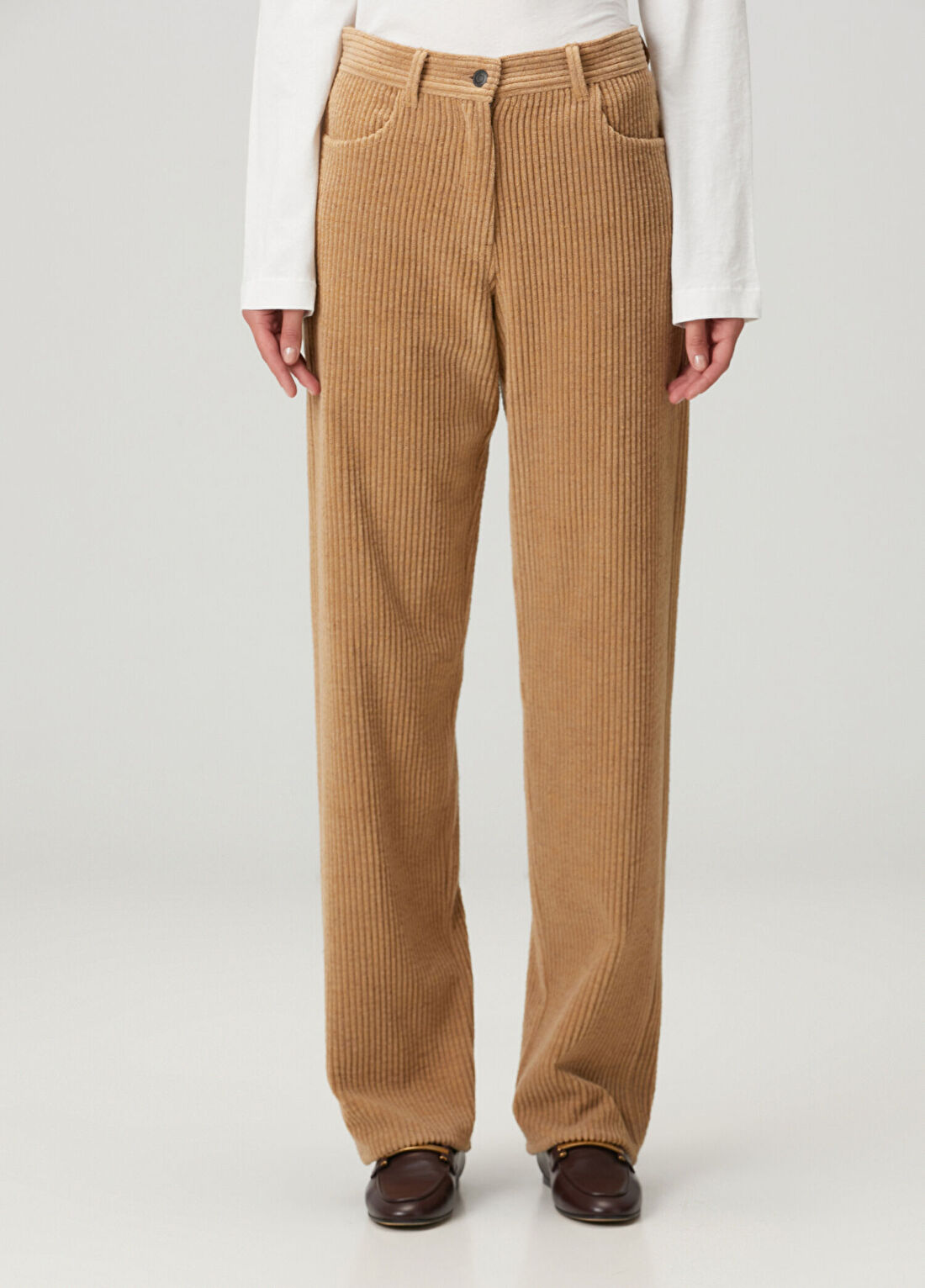 The Row Clair Bej Kadife Pantolon görsel 2