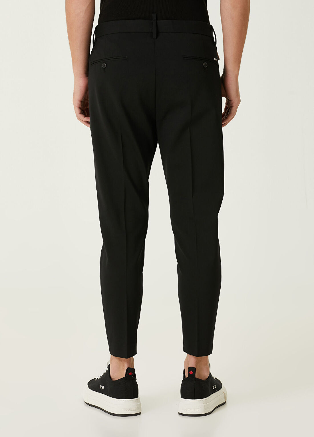 Dsquared2 Headquarter Skinny Siyah Yün Techno Pantolon görsel 3