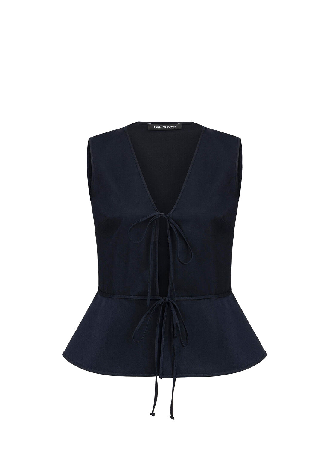 Feel The Lotus Colette Navy Bağlamalı Kadın Yelek