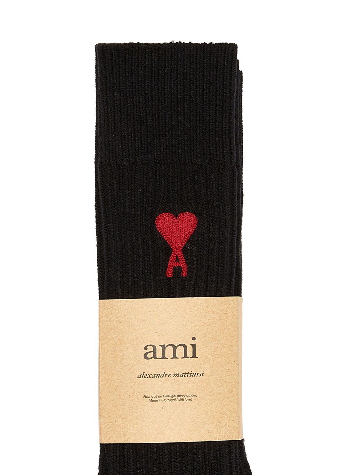 Ami Paris Siyah Logo Nakışlı Kadın Çorap görsel 2