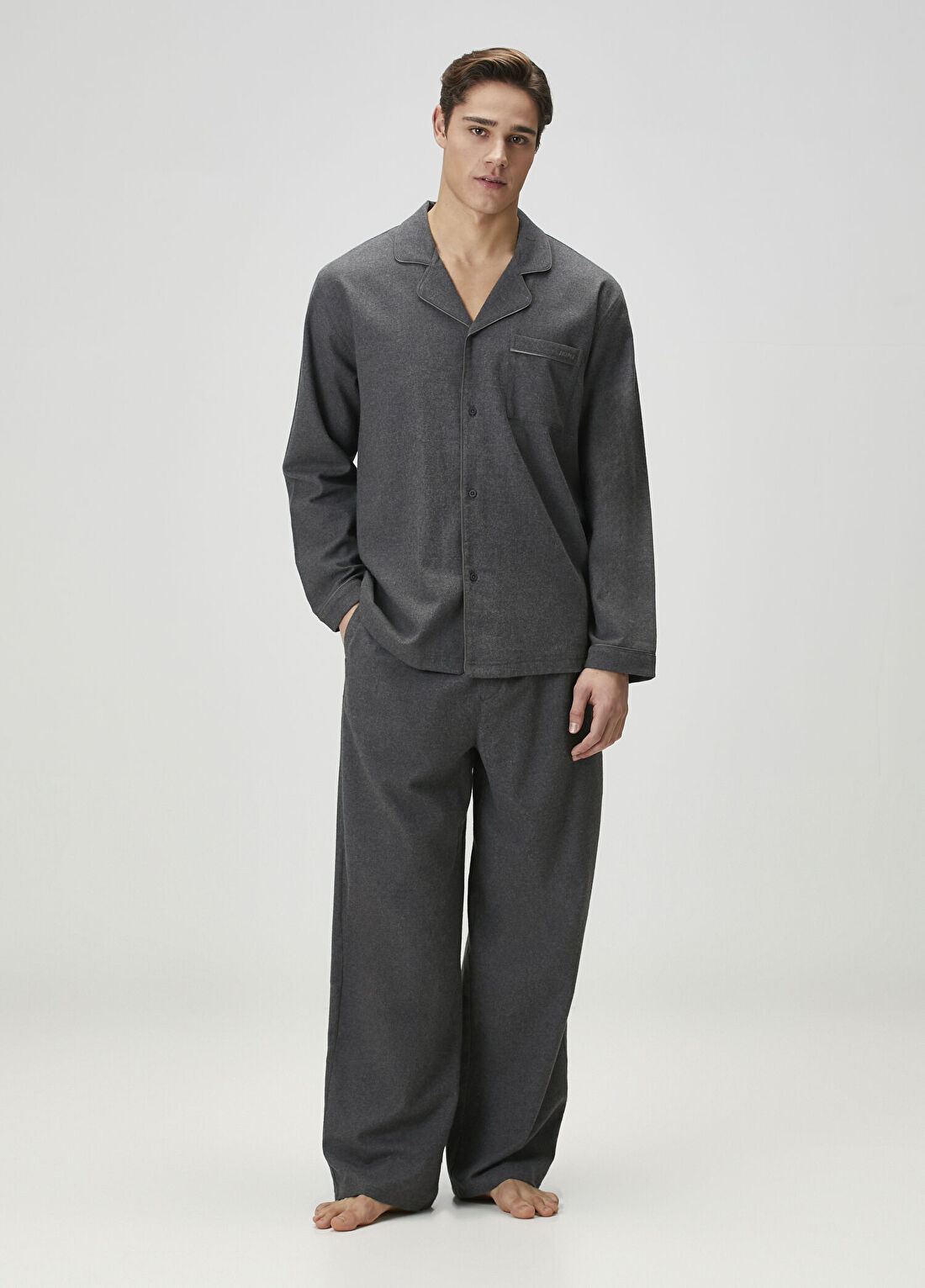 Skims Gri Logolu Pijama Takımı