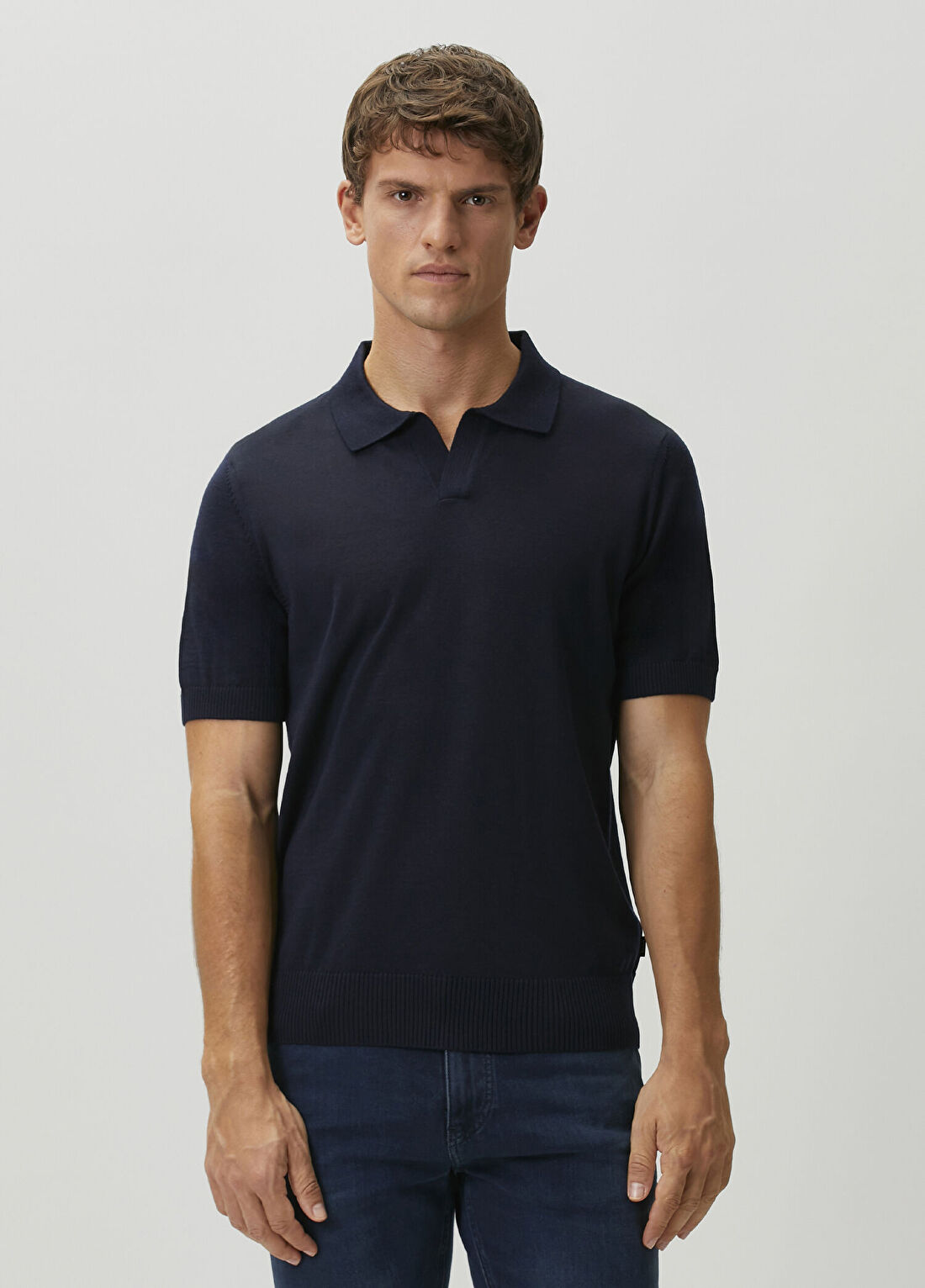 Boss Lantoni Lacivert Polo Yaka Yün Triko