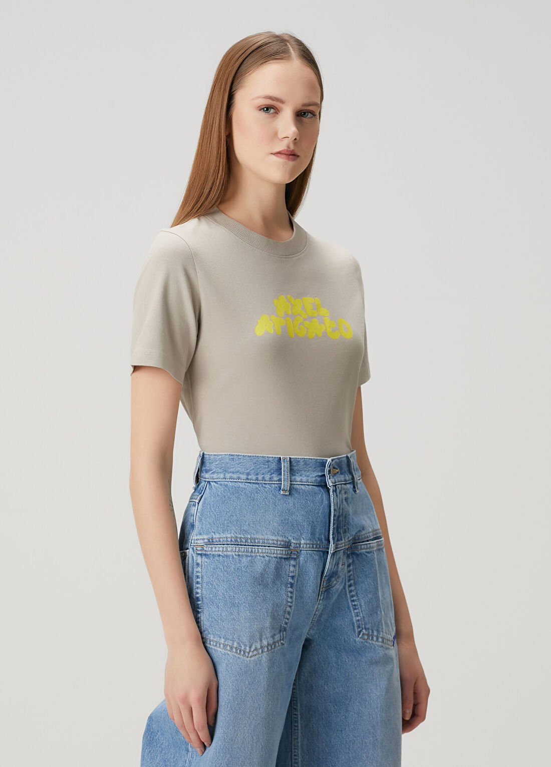 Axel Arigato Bubble Gri Logolu T-shirt görsel 3
