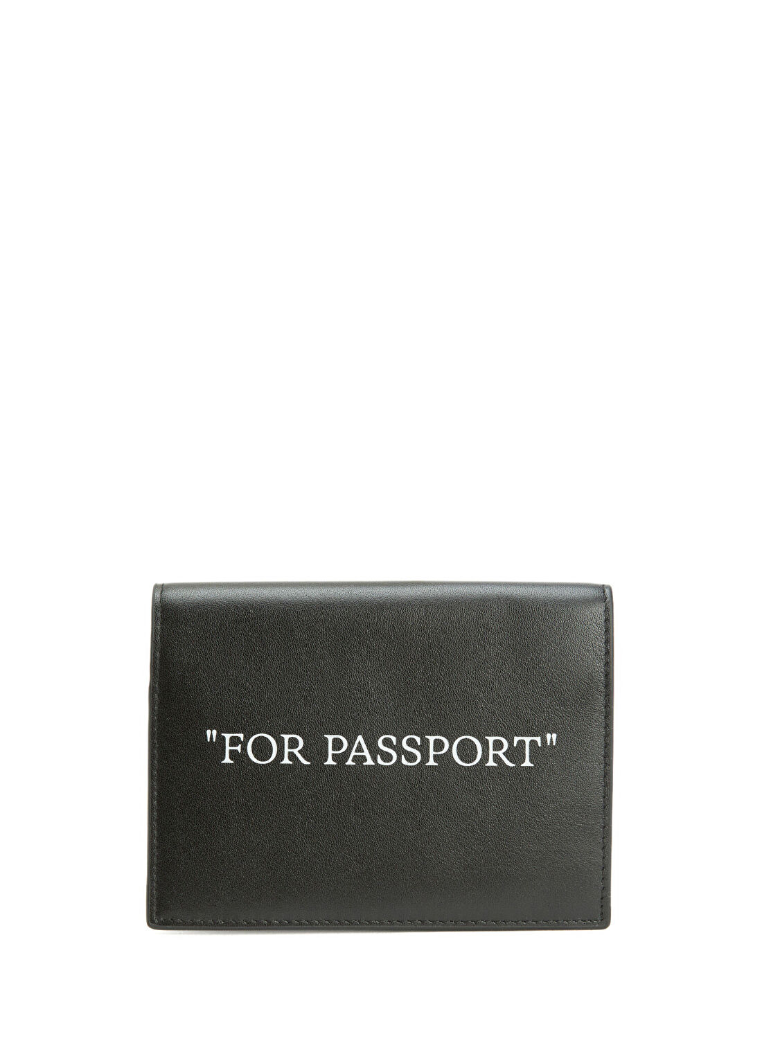 Off-White Siyah Beyaz Erkek Deri Pasaportluk