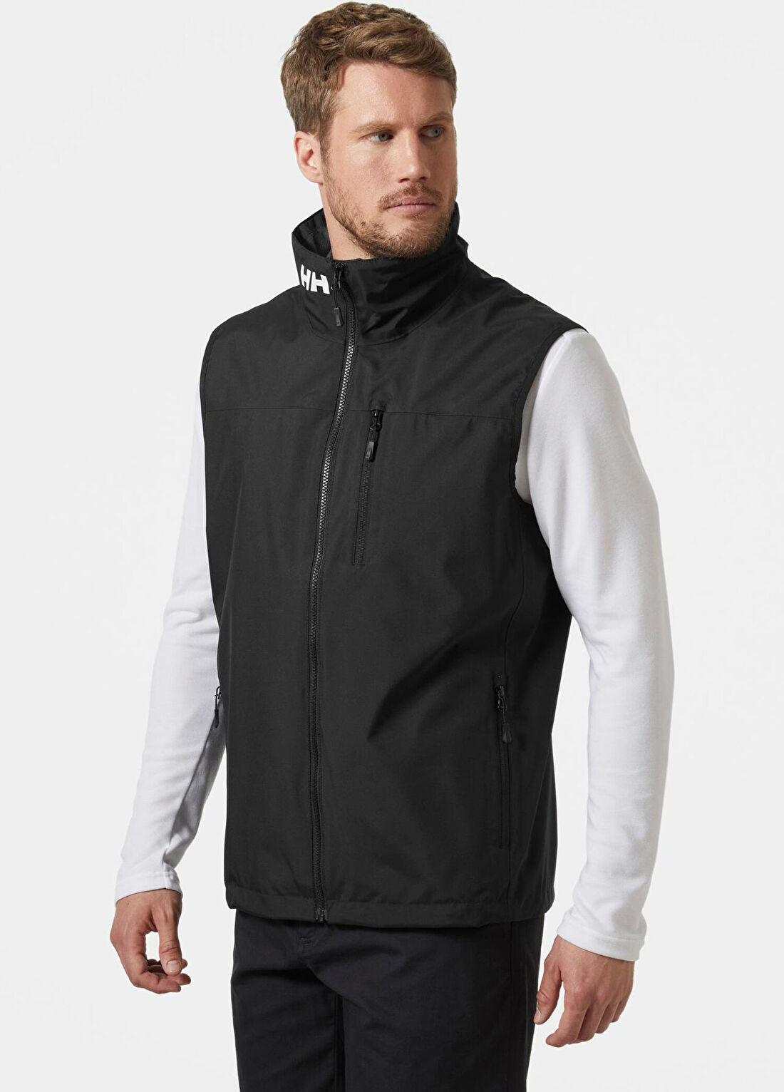 Helly Hansen Crew 2.0 Black Dik Yaka Erkek Spor Yelek görsel 2