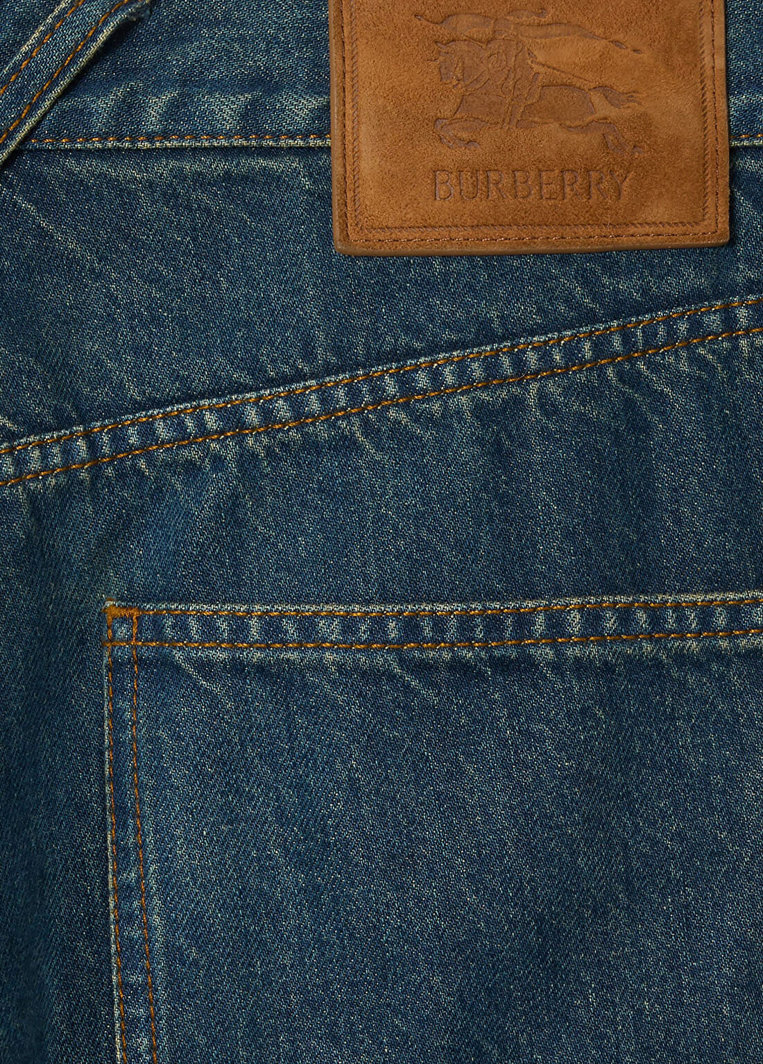 Burberry Straight Check Turn-Up Lacivert Erkek Jean görsel 2