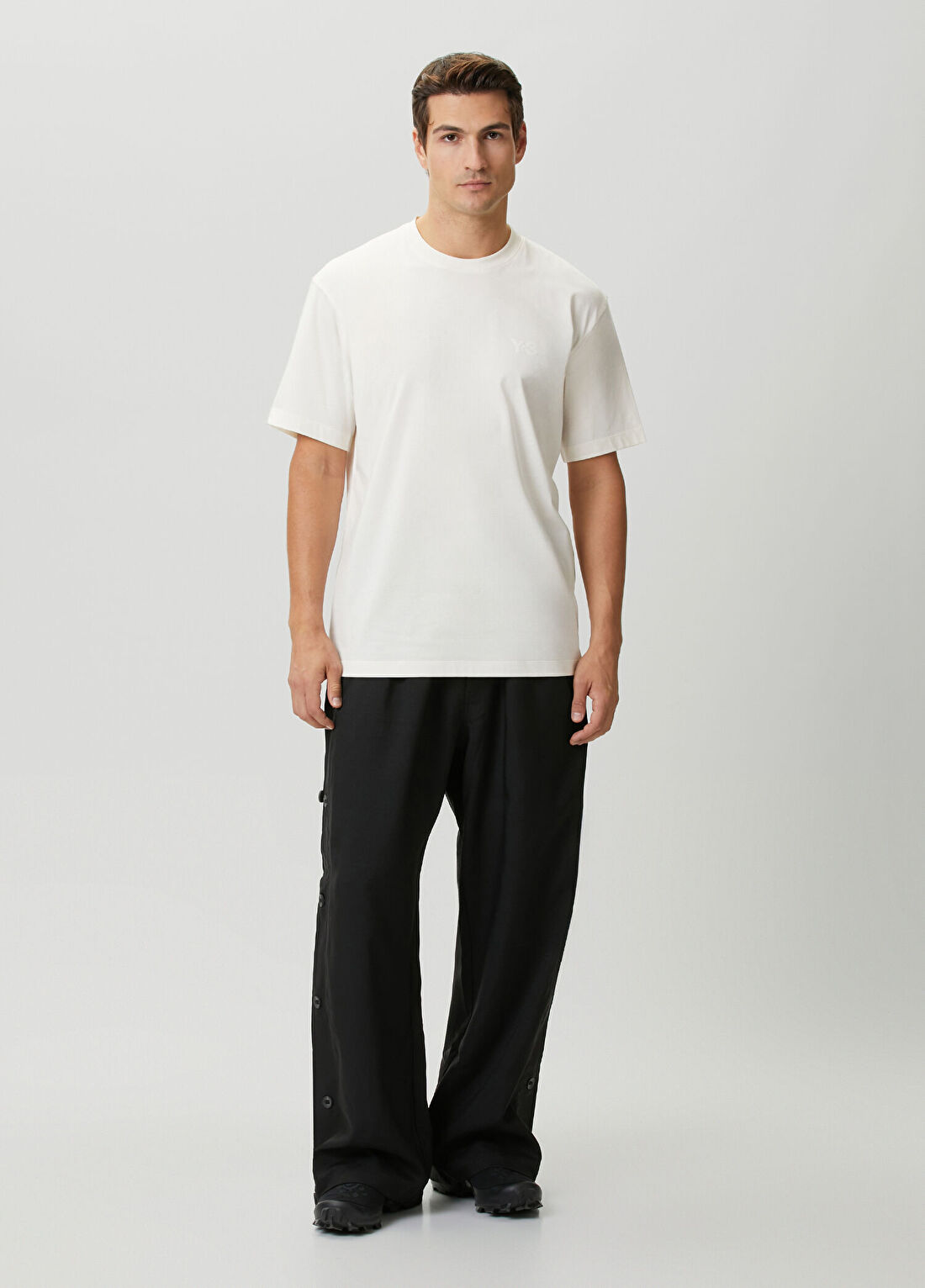Y-3 Regular Fit Krem T-shirt görsel 2