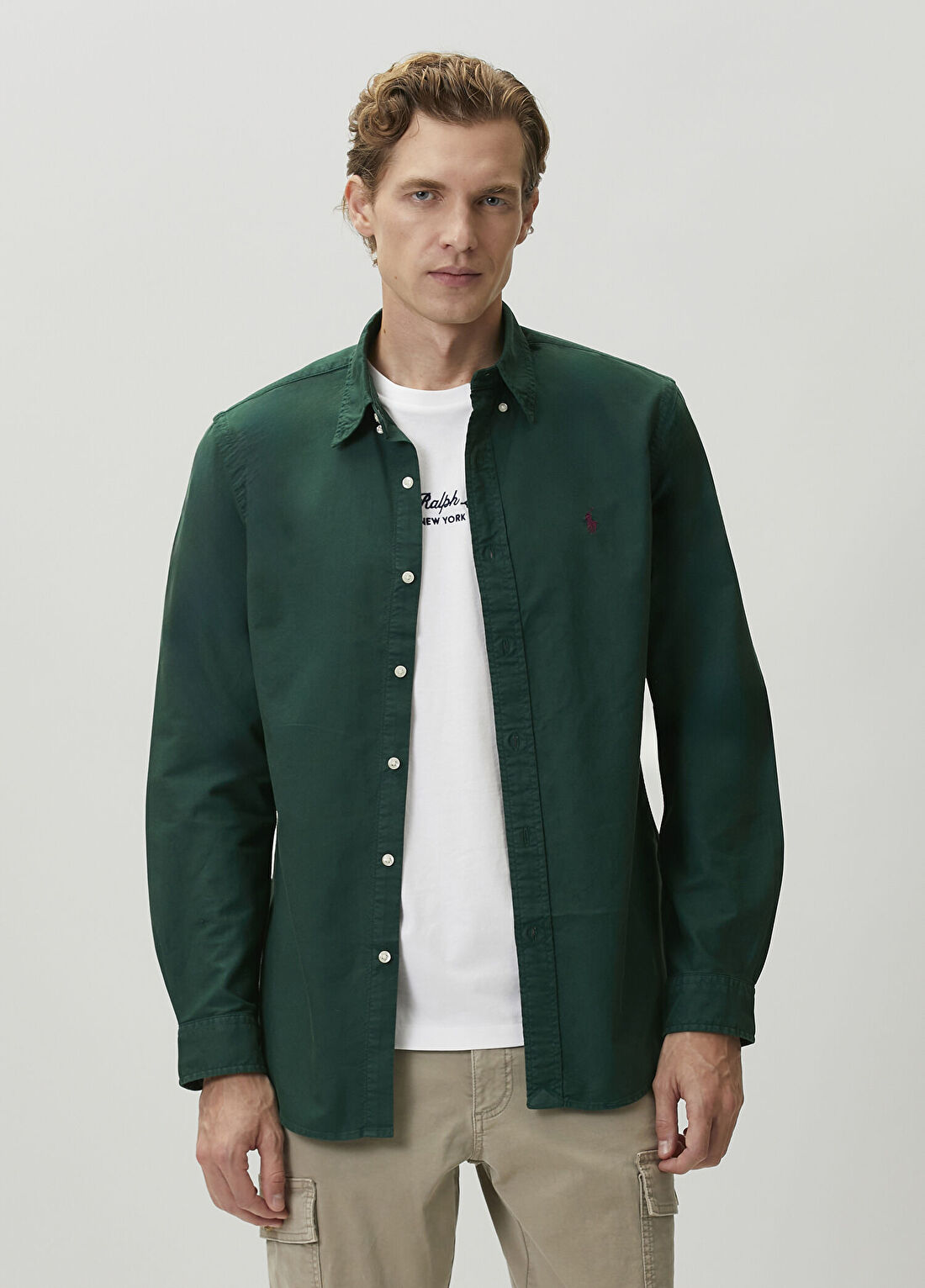 Polo Ralph Lauren Custom Fit Yeşil Oxford Gömlek
