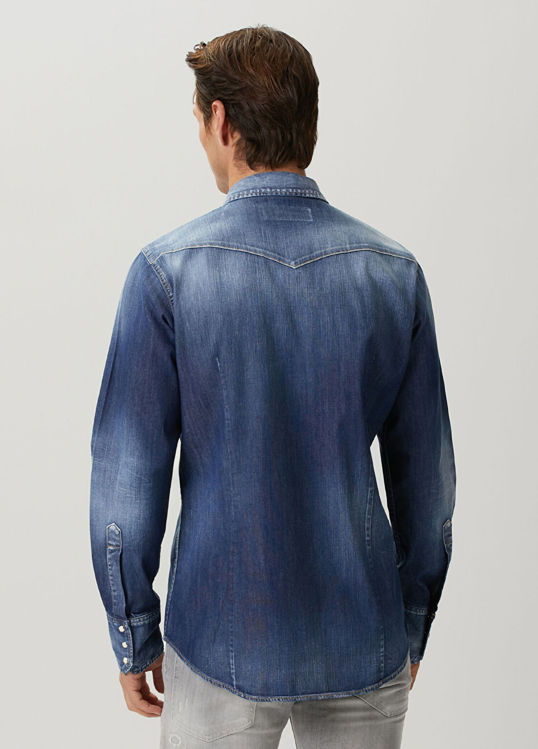 Dsquared2 Mavi Classic Western Denim Gömlek görsel 4