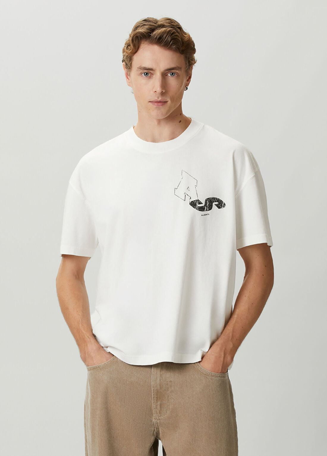 AllSaints Upstaged Kırık Beyaz T-shirt