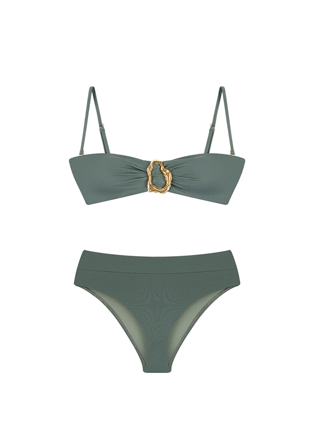 Bia Swimwear Tyra Dark Sage Yeşil Yüksek Bel Kadın Bikini Takımı