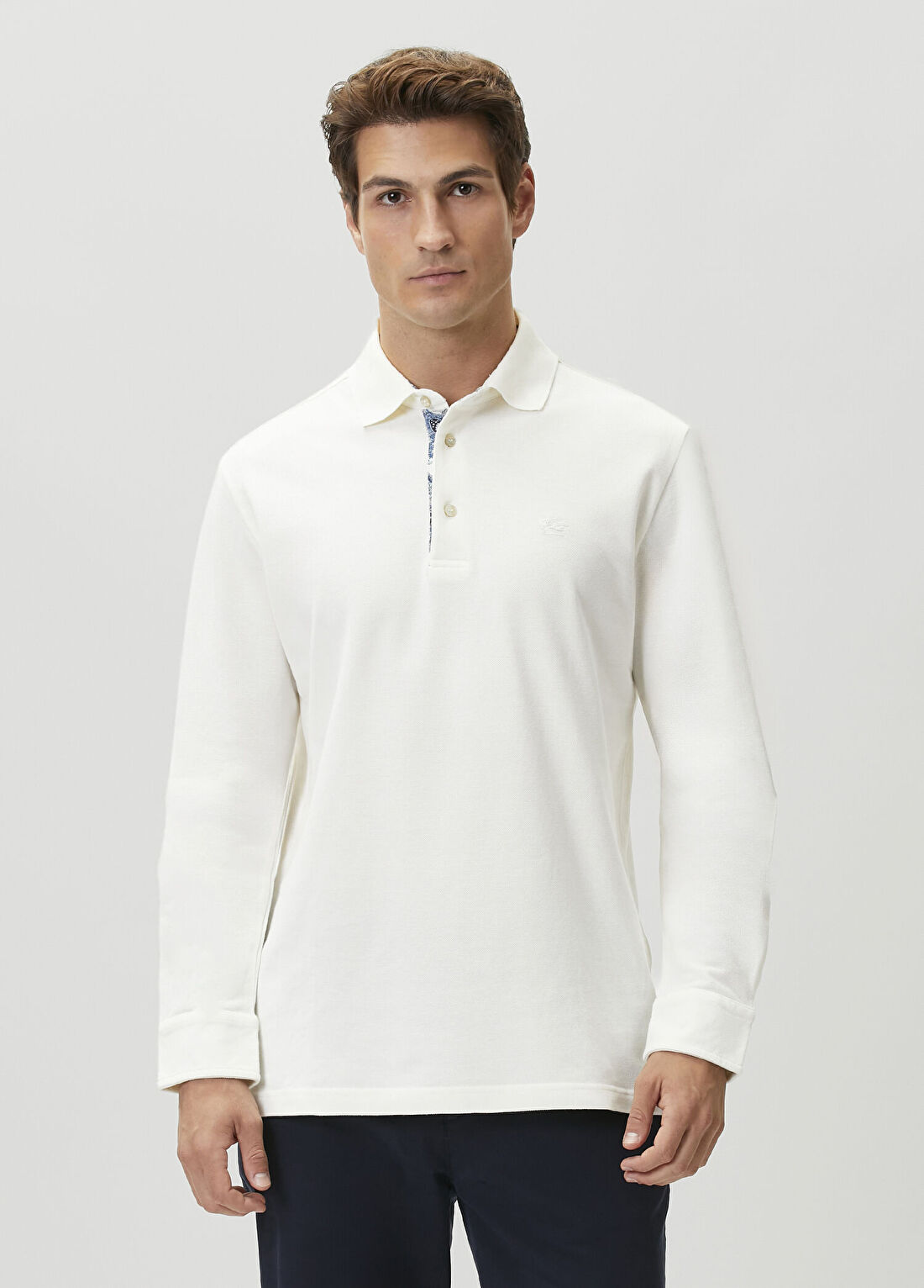 Etro Beyaz Polo Yaka Sweatshirt
