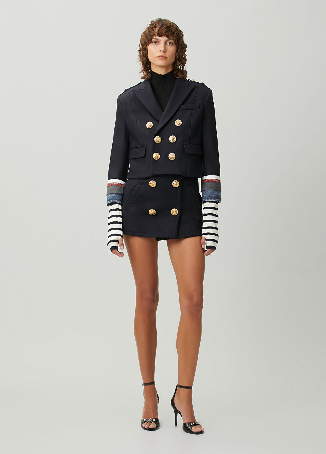 Dsquared2 Lacivert Mini Yün Etek