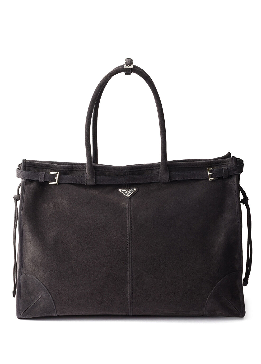 Prada Bonnie Gri Süet Erkek Tote Omuz Çantası