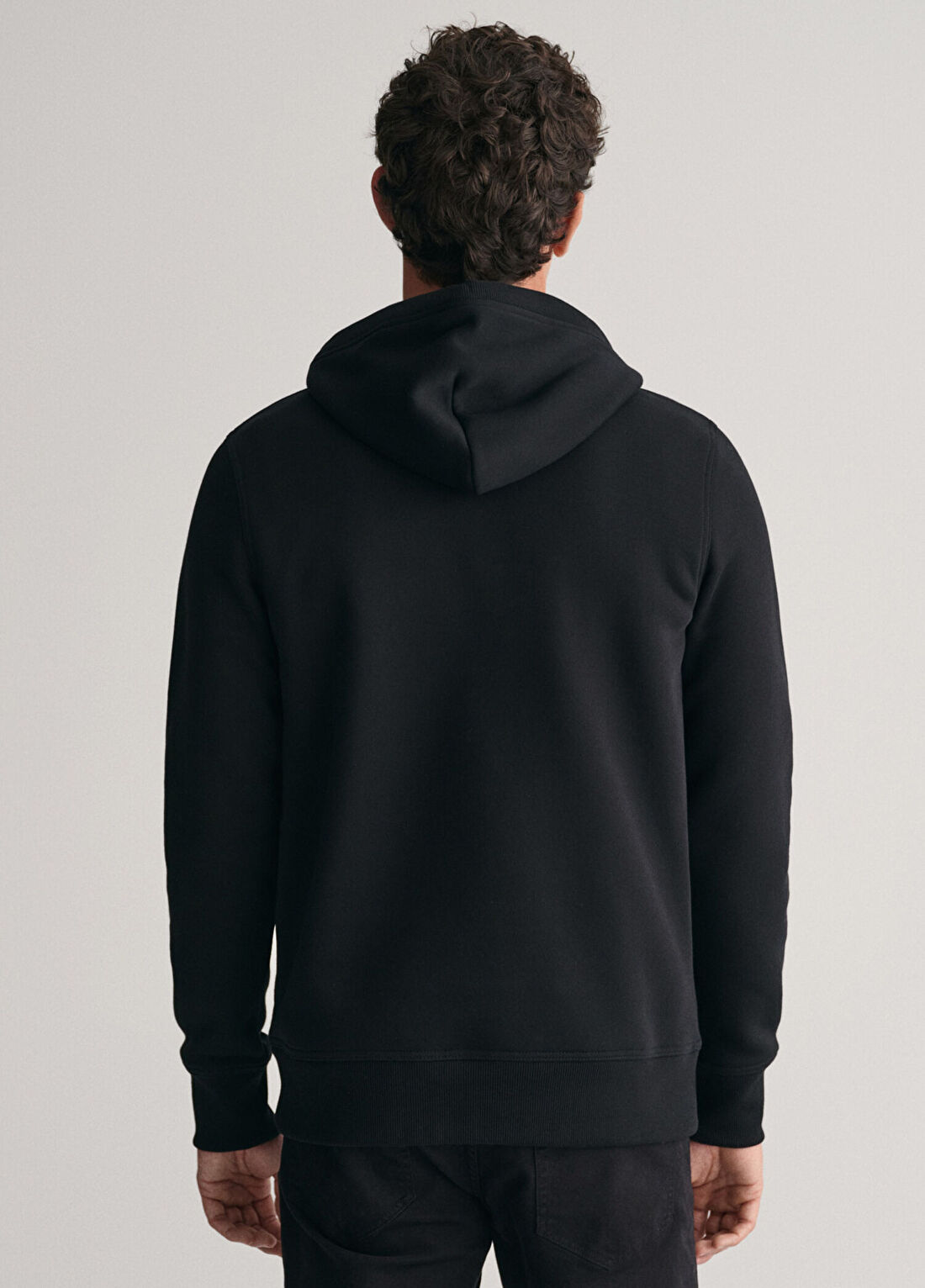 Gant Siyah Logolu Kapüşonlu Regular Fit Erkek Sweatshirt görsel 2