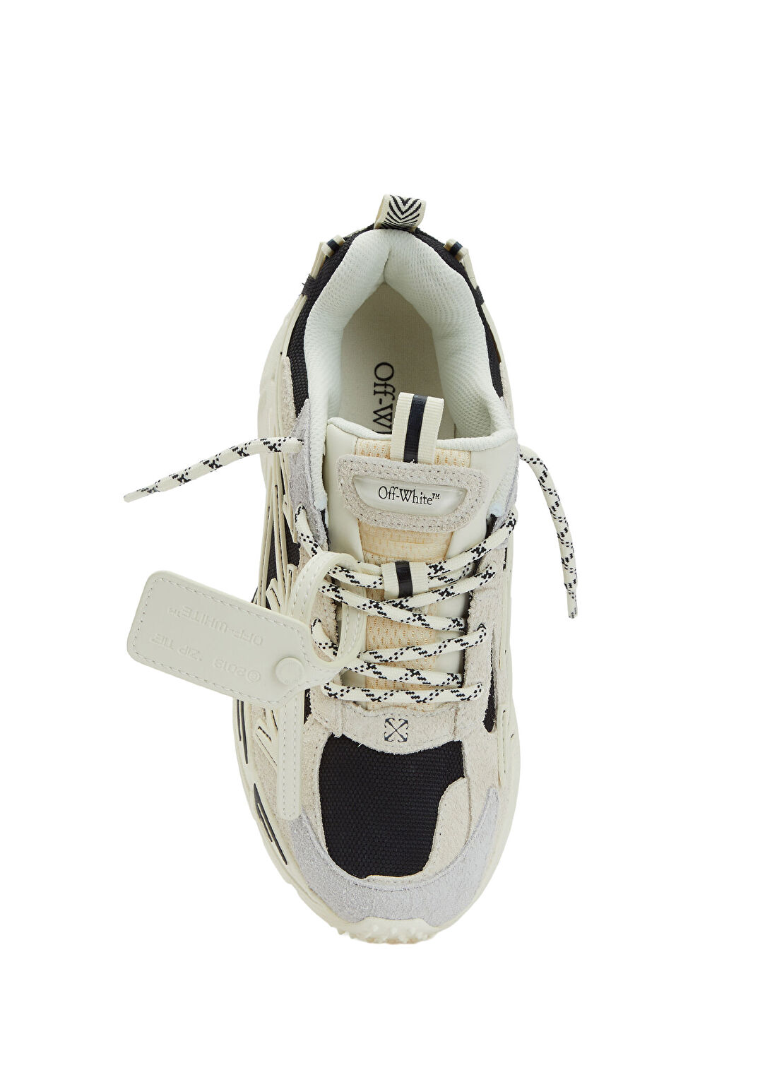 Off-White Be Right Back Siyah Beyaz Erkek Deri Sneaker görsel 4