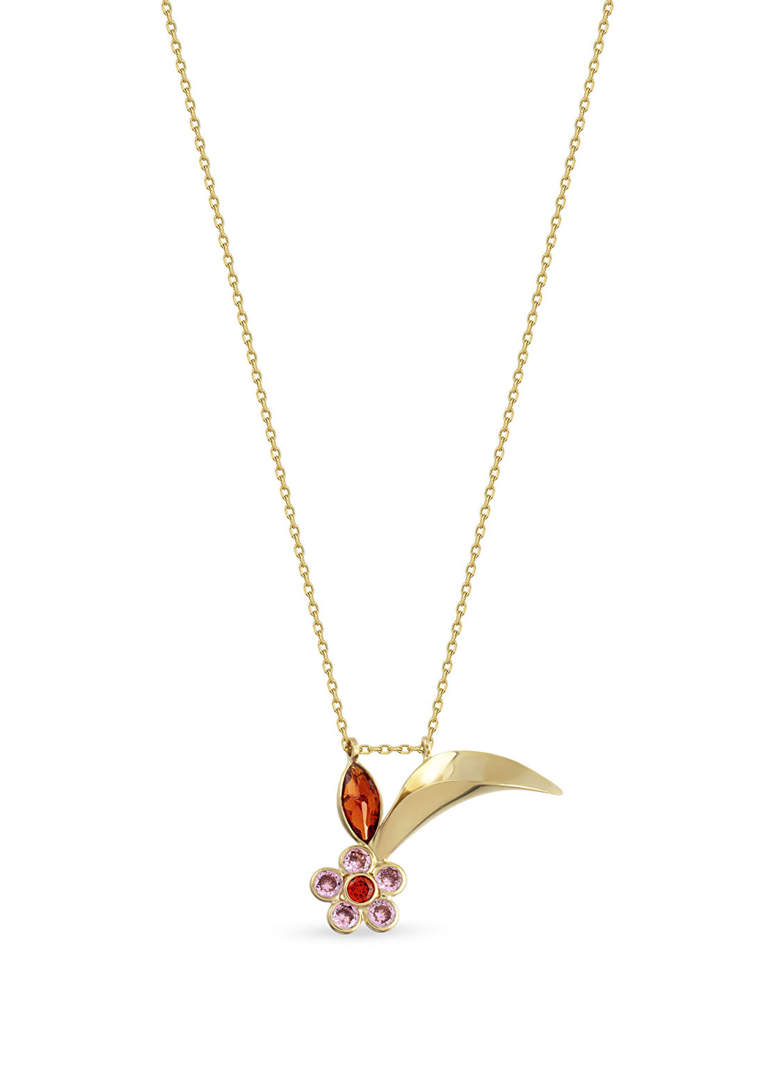 Orena Jewelry Ruby Bloom 14 Ayar Altın Kadın Kolye