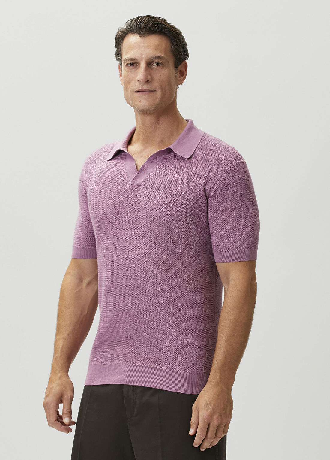 Zegna Pembe Polo Yaka T-shirt görsel 3