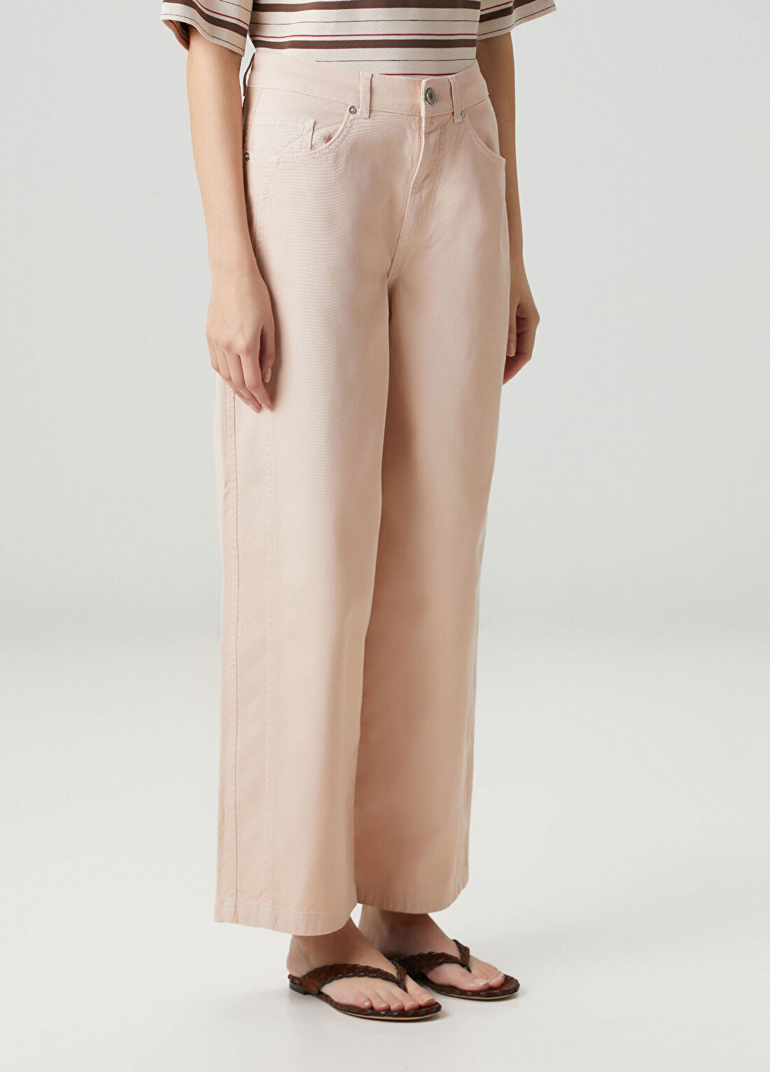 Academia Açık Pembe Denim Pantolon görsel 4