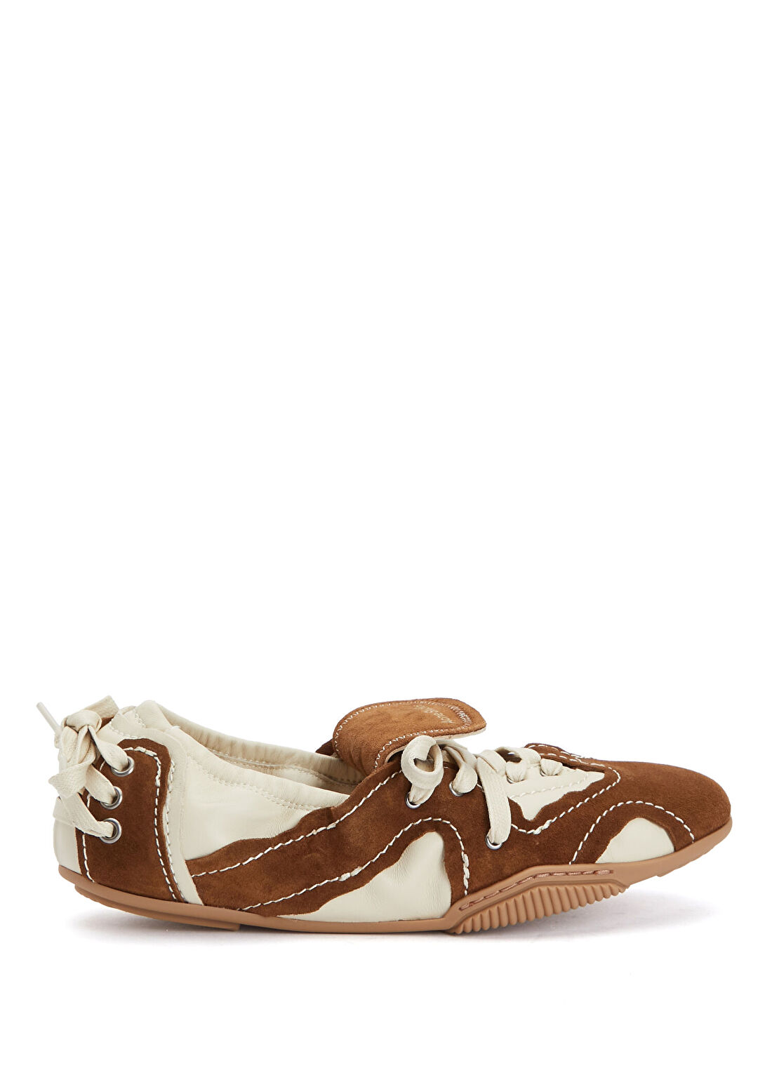 Acne Studios Kahve Beyaz Kadın Deri Sneaker