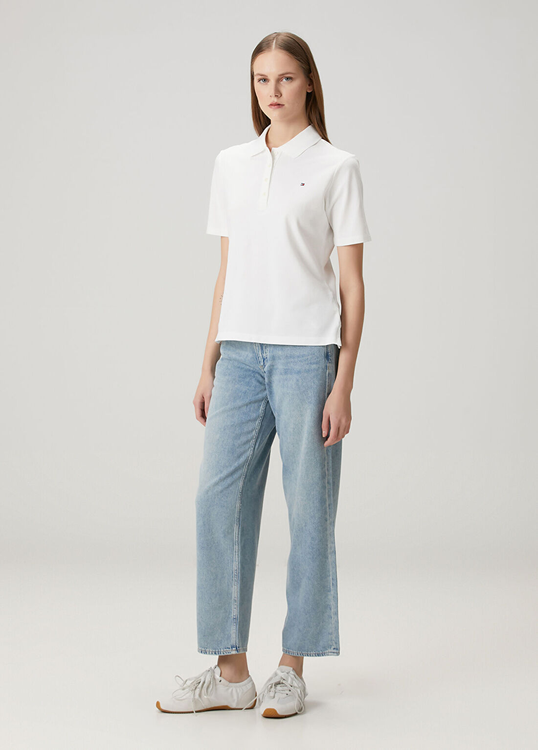 Tommy Hilfiger 1985 Regular Pique Beyaz Polo T-shirt görsel 2