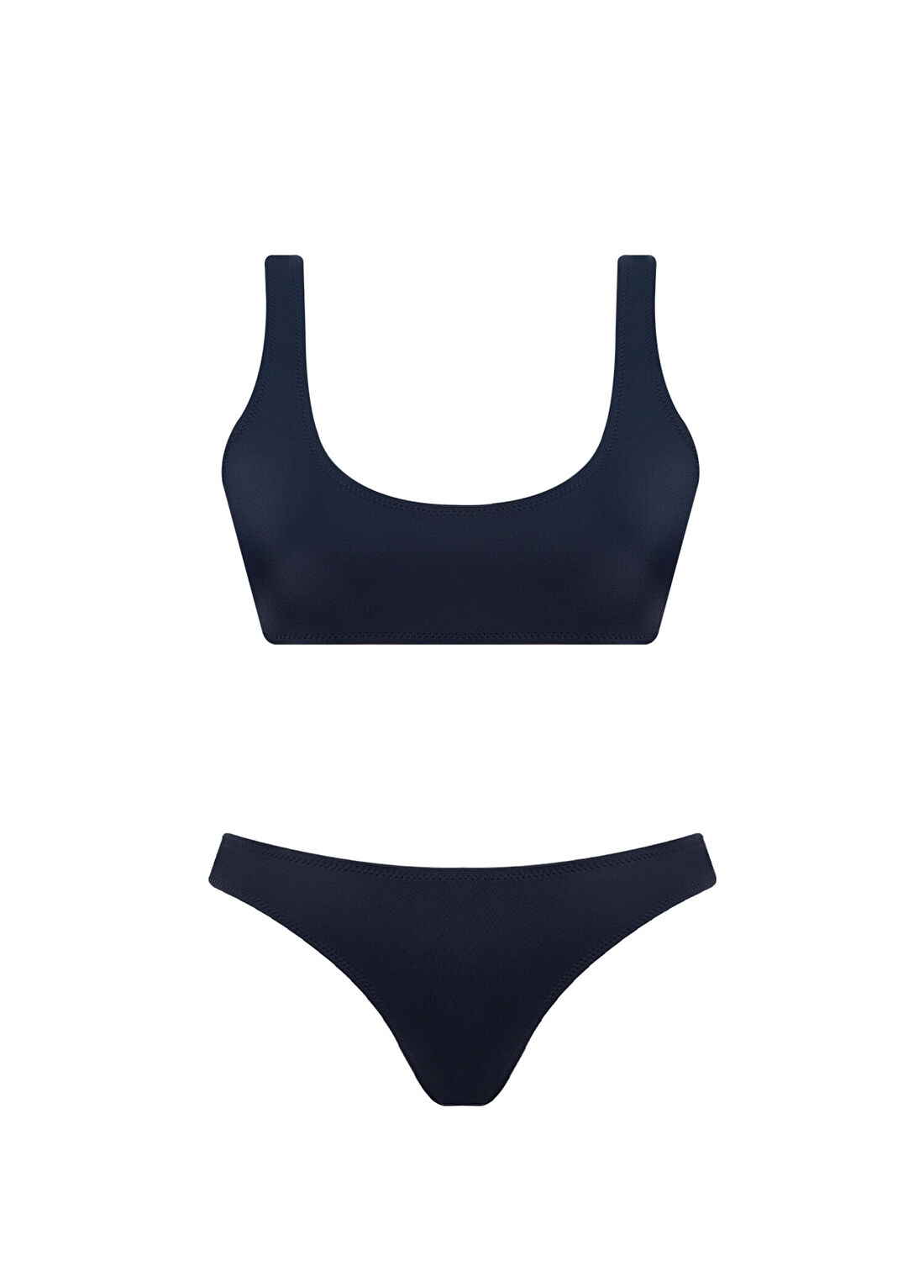 Haracci Sierra Econyl Bra Görünümlü Sportif Derin Koyu Lacivert Kadın Bikini Takımı