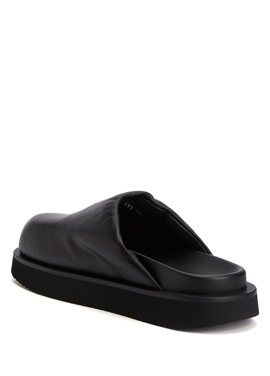 Rick Owens Siyah Erkek Deri Terlik görsel 3