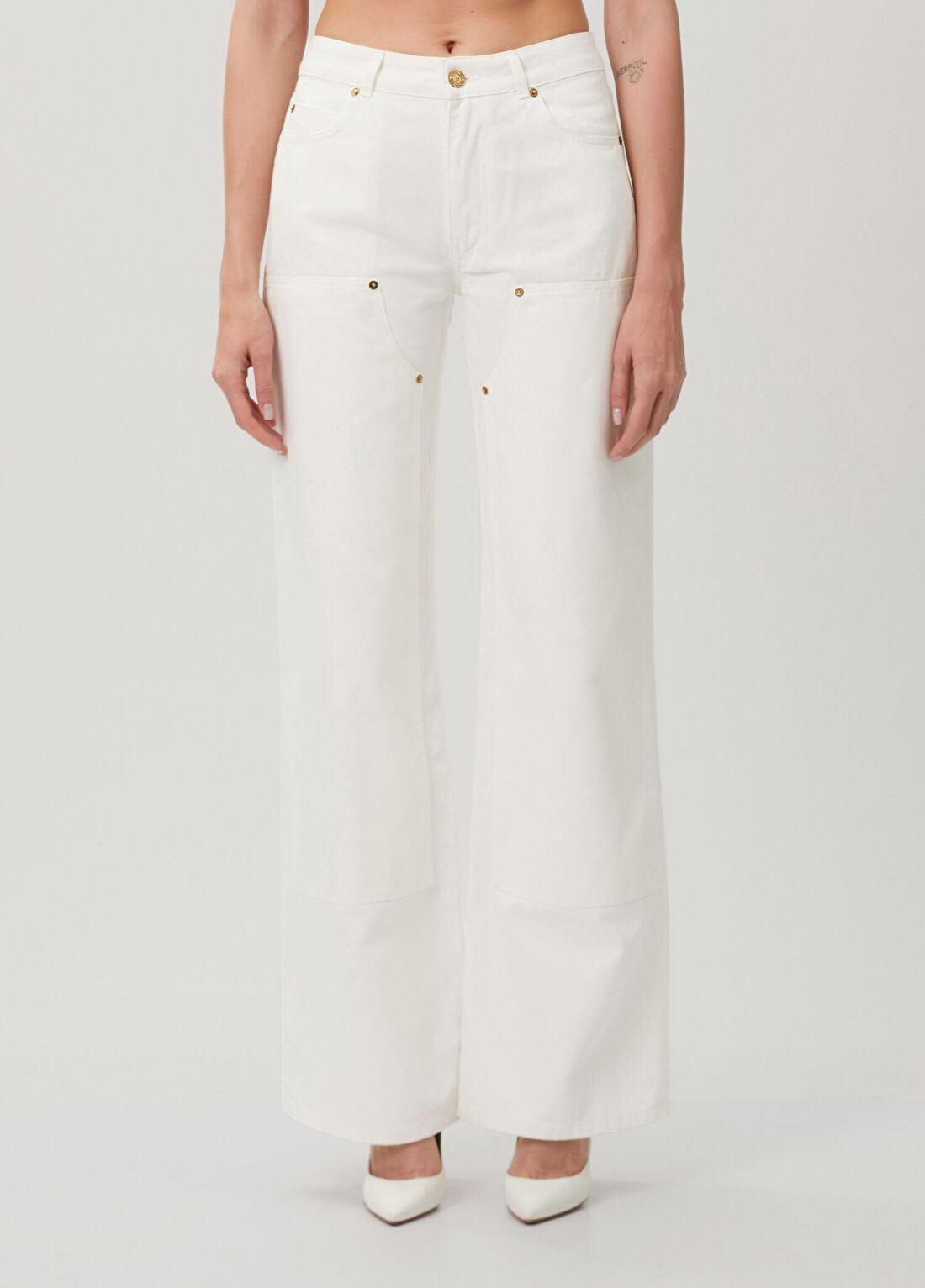 Balmain Beyaz Jean Pantolon görsel 2
