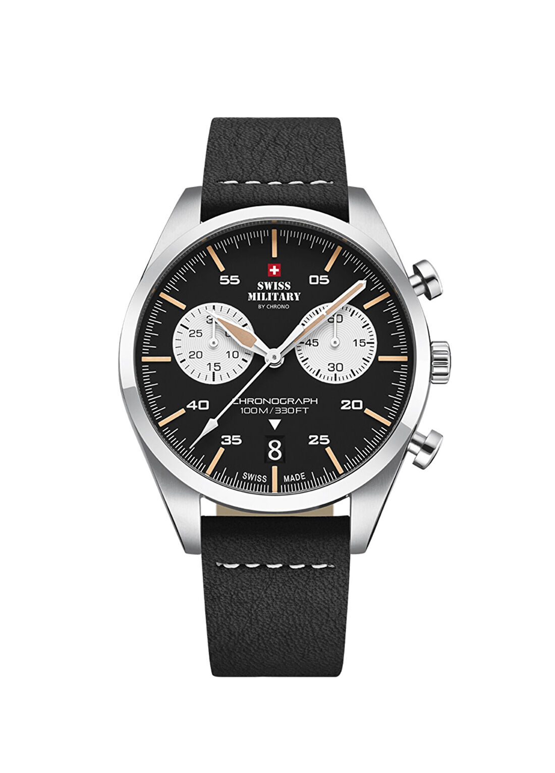 Swiss Military By Chrono SM34090.03 Gümüş Rengi Deri Erkek Kol Saati