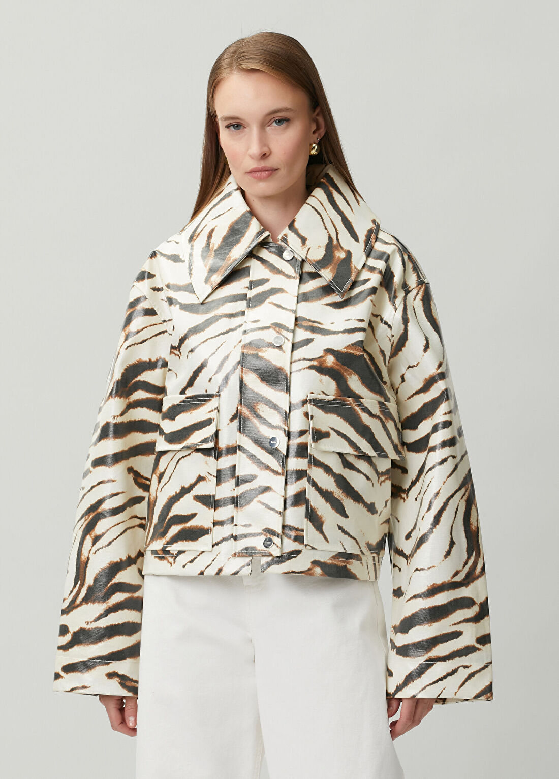 Ganni Zebra Desenli Ceket görsel 3