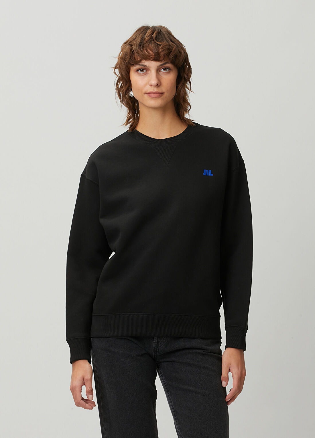 Jil Sander Siyah Logolu Sweatshirt