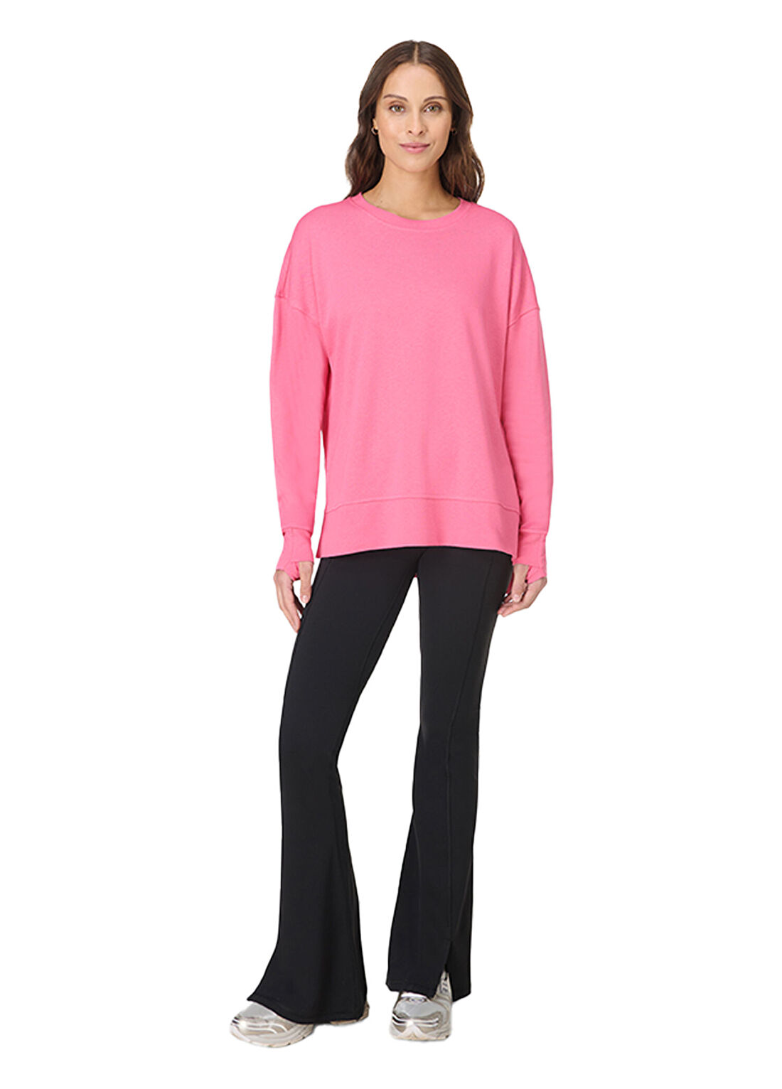 Sweaty Betty After Class Longline Pembe Uzun Kollu Kadın Sweatshirt görsel 2