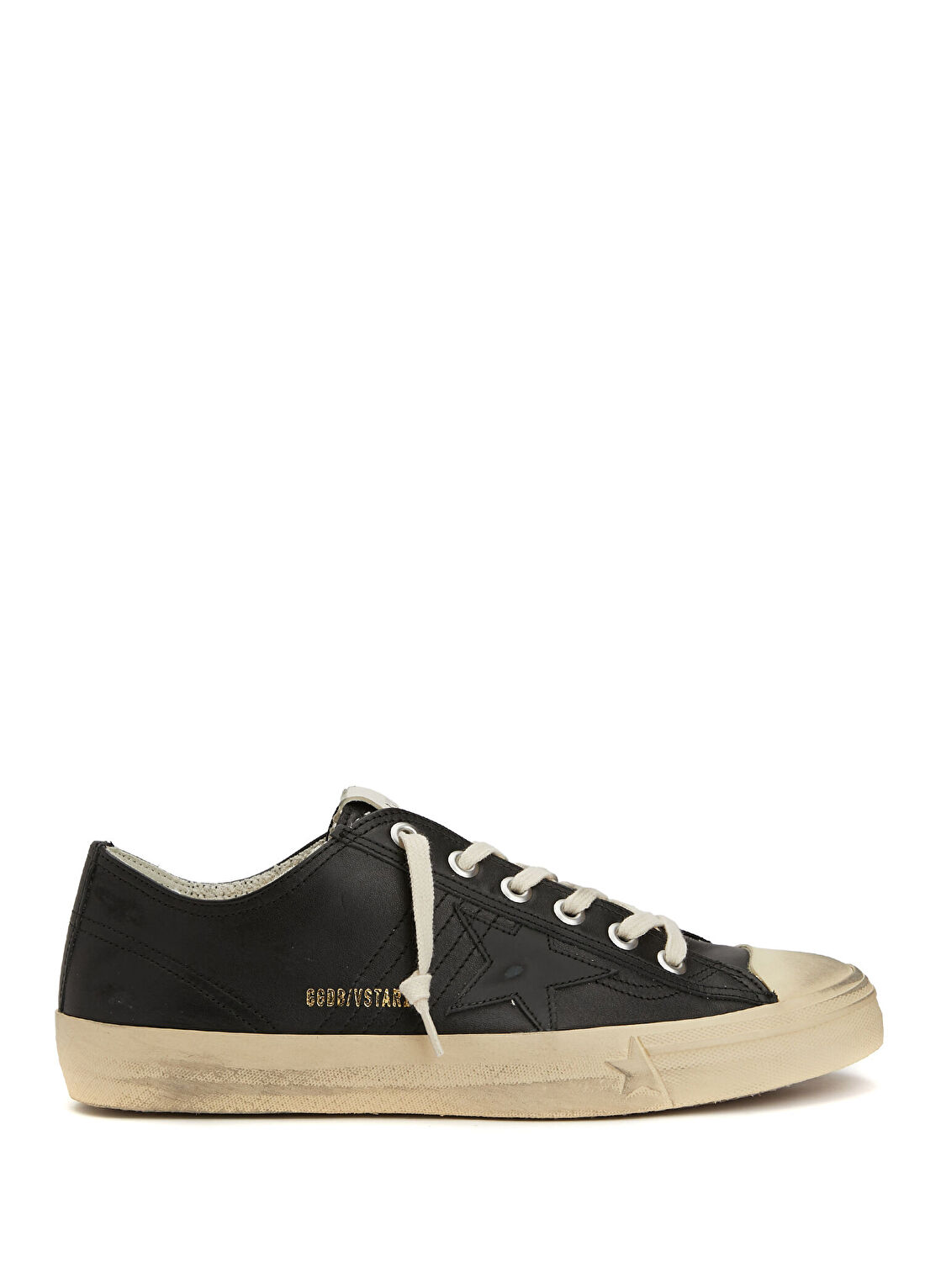 Golden Goose V-Star Siyah Erkek Deri Sneaker