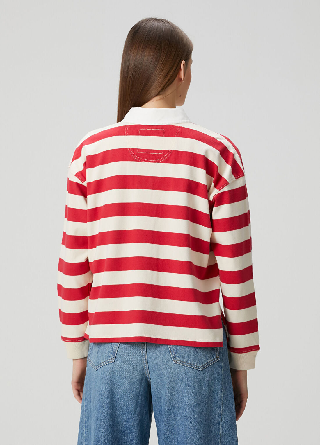 Mother The Boxy Match Kırmızı Çizgili Polo T-shirt görsel 4