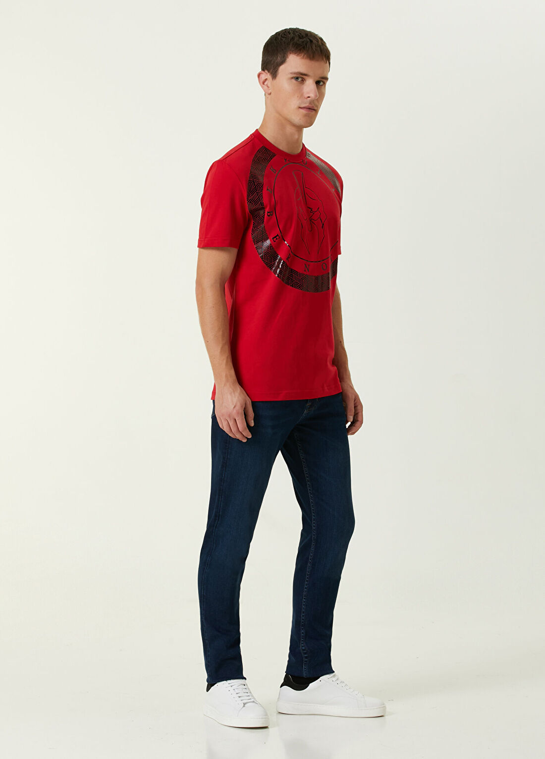 Bernotti Kırmızı Varak Baskılı T-shirt görsel 2