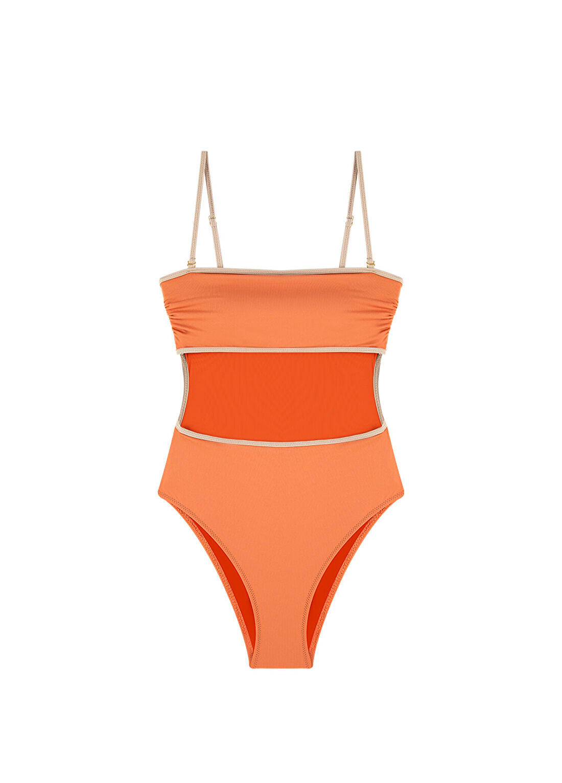 Bia Swimwear Lena Peach Fuzz Straplez Pencereli Kadın Mayo