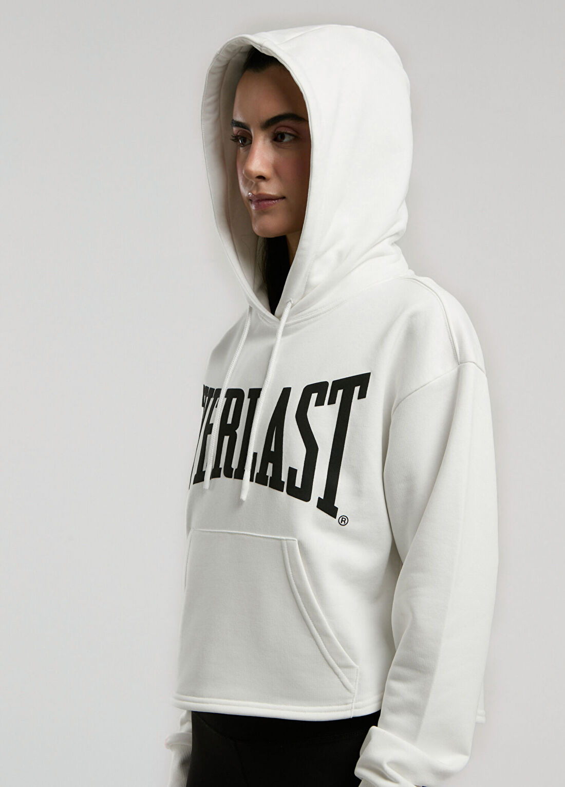 Everlast Classics Wmn Beyaz Kapüşonlu Kadın Sweatshirt görsel 3