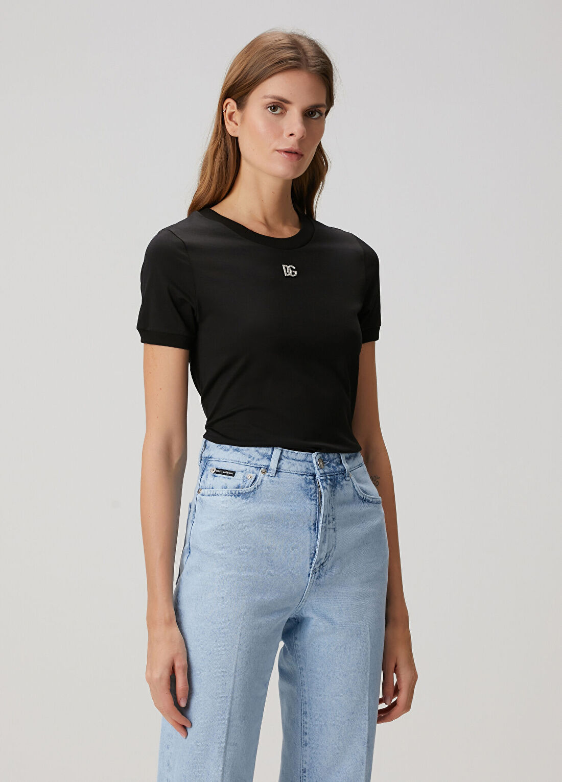 Dolce&Gabbana Siyah Logo Detaylı T-shirt