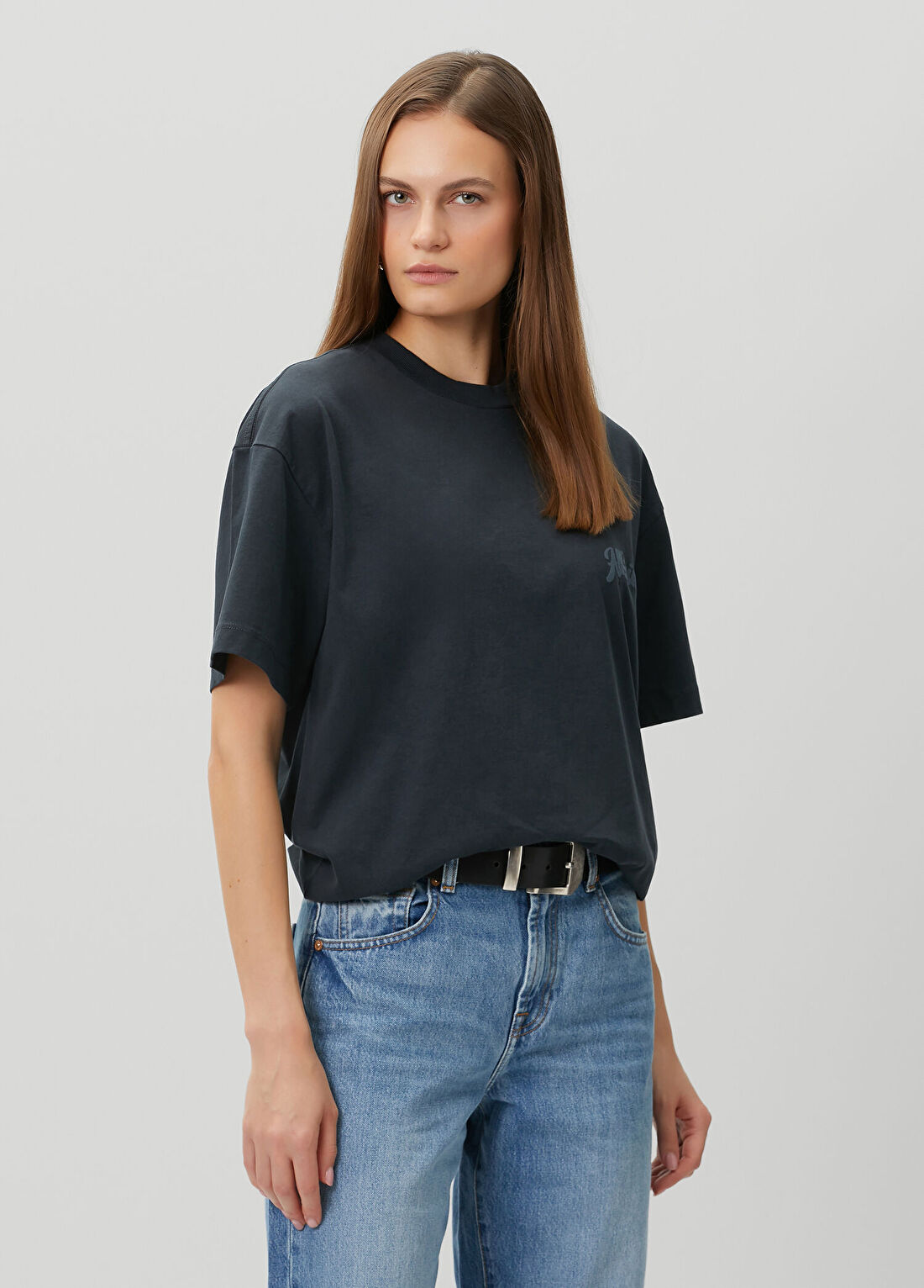 AllSaints Odyssey Etta Oversized Lacivert T-shirt görsel 3
