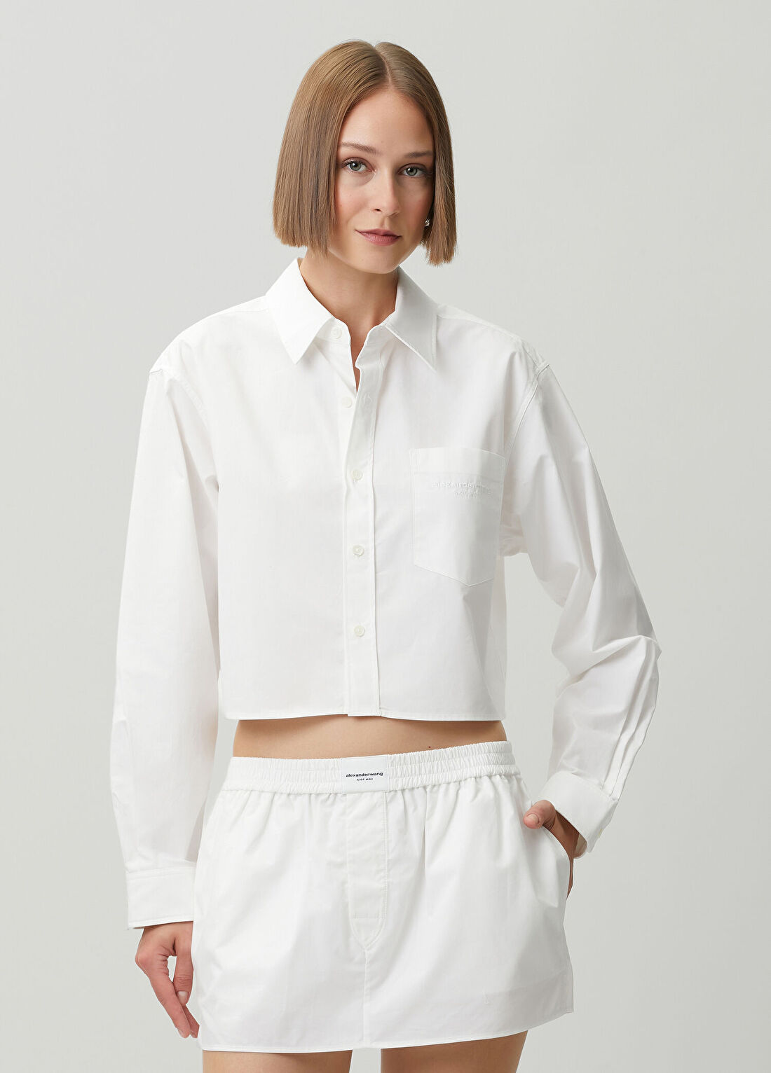 Alexander Wang Beyaz Crop Gömlek