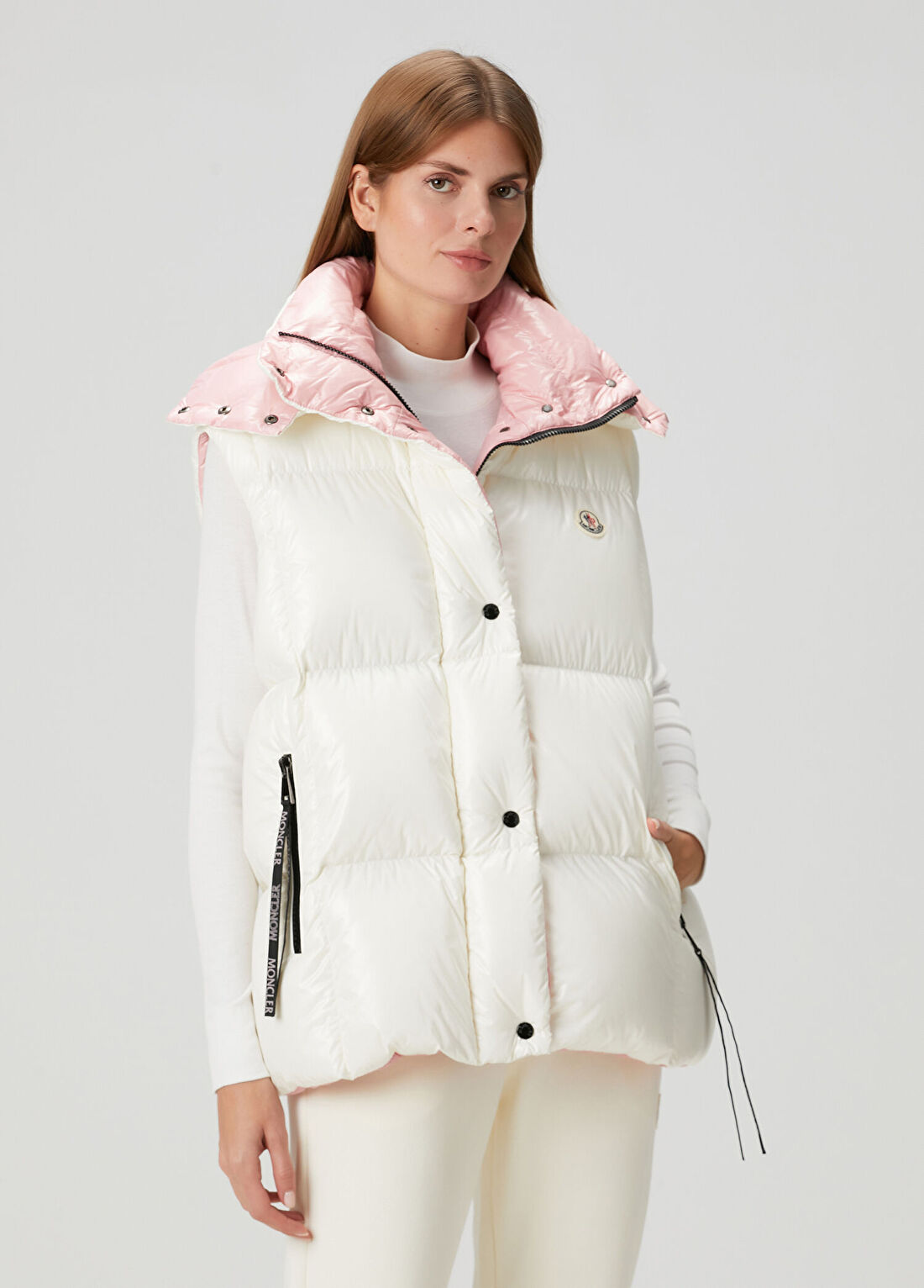Moncler Luzule Beyaz Kapüşonlu Yelek görsel 3