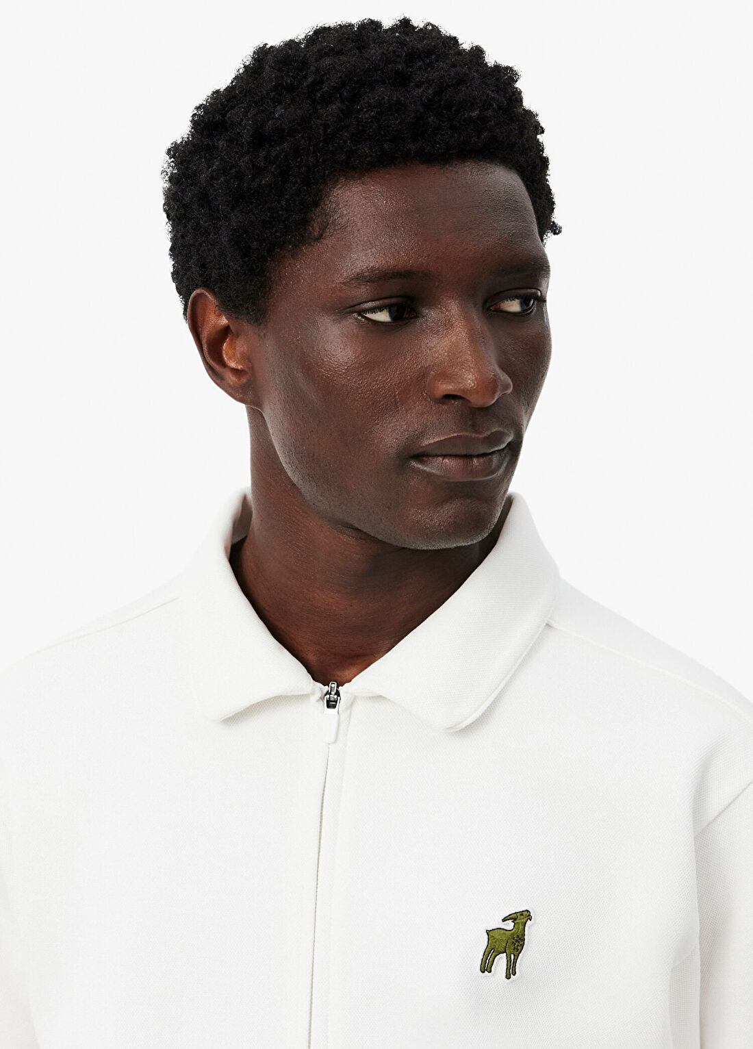 Lacoste x Novak Djokovic The Goat Beyaz Regular Fit Fermuarlı Erkek Sweatshirt görsel 2