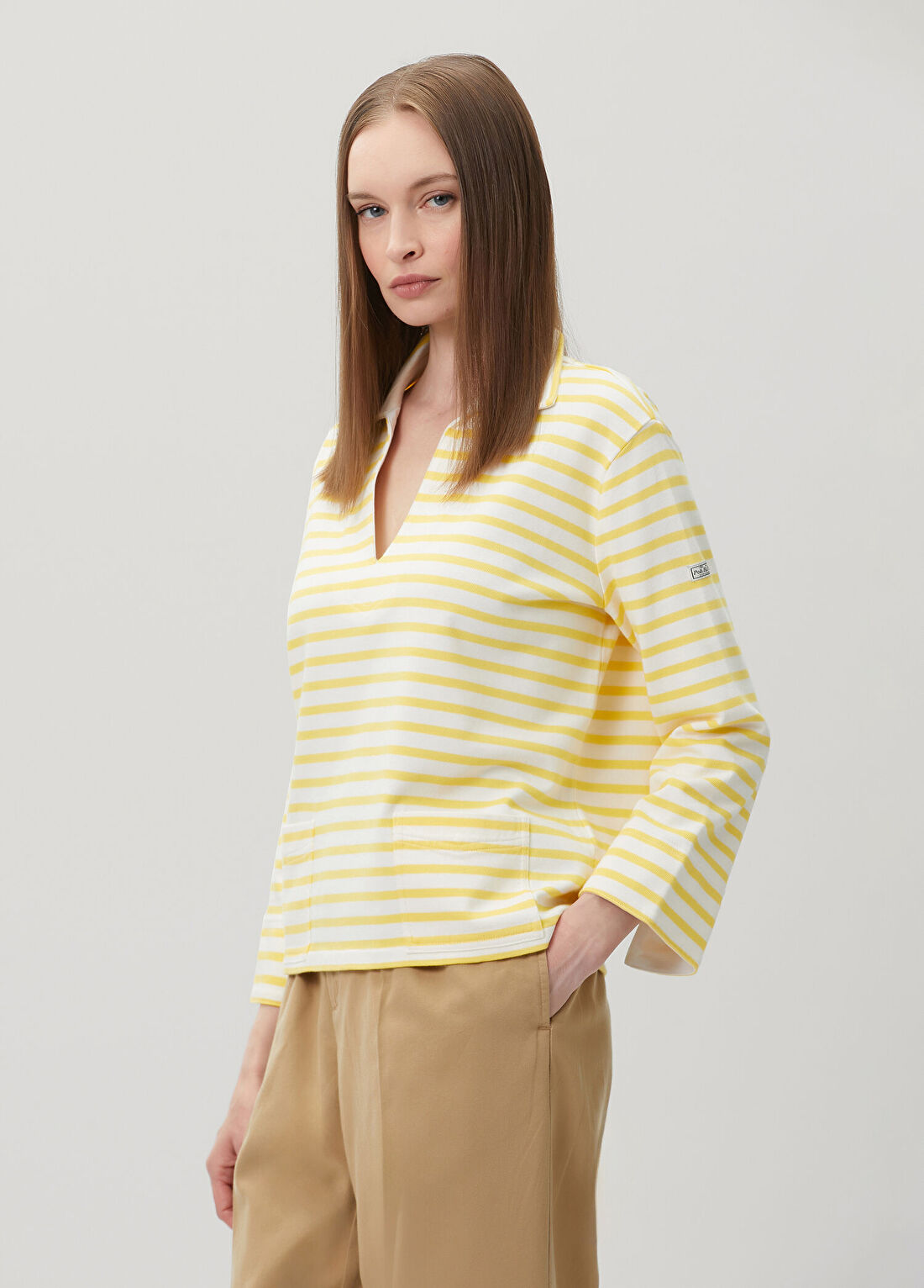 Polo Ralph Lauren Beyaz Sarı Çizgili Uzun Kollu T-shirt