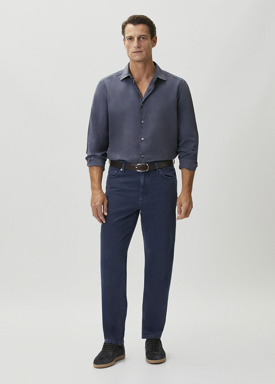 Zegna Slim Fit Roccia Açık Mavi Jean Pantolon
