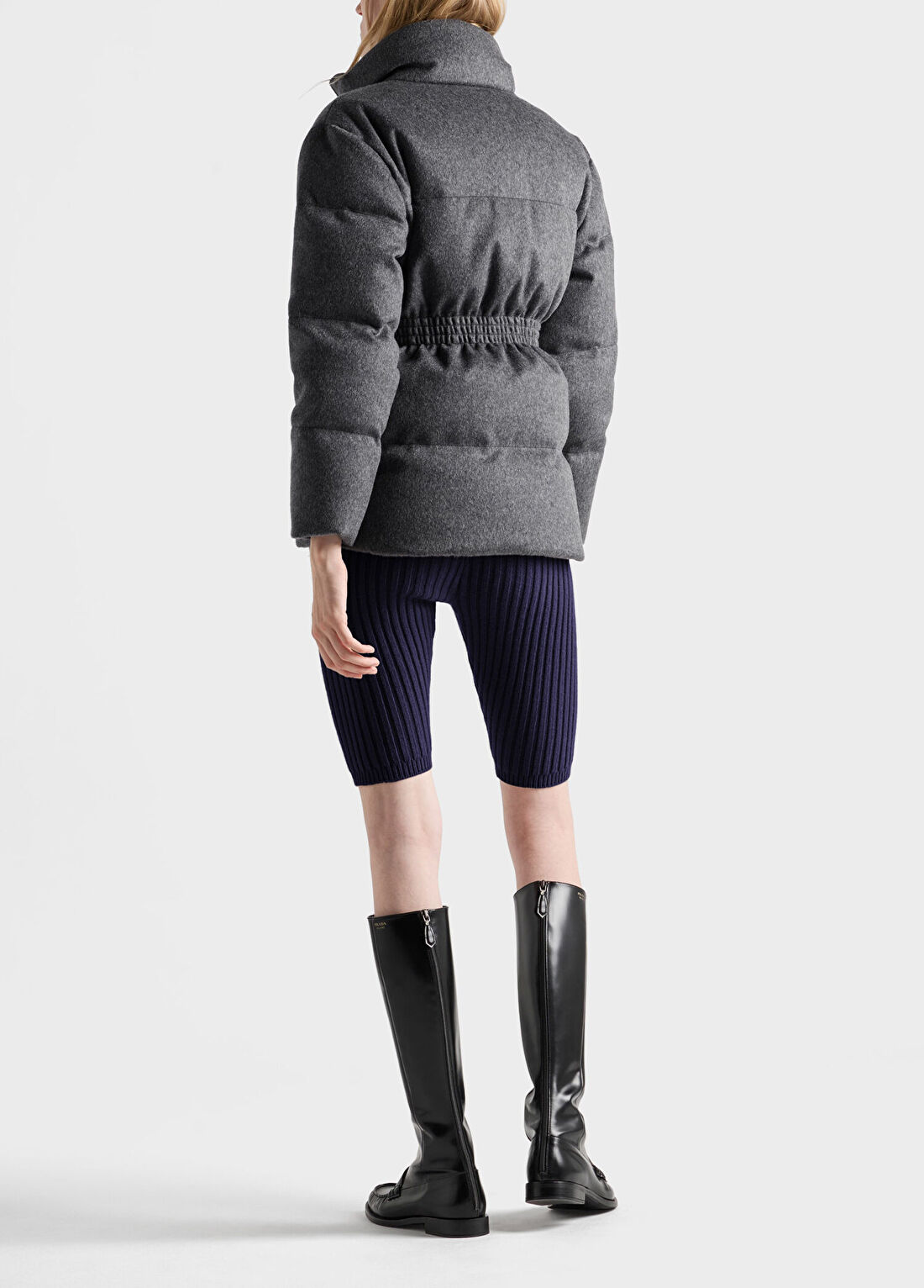 Prada Loden Gri Kadın Şişme Mont görsel 3