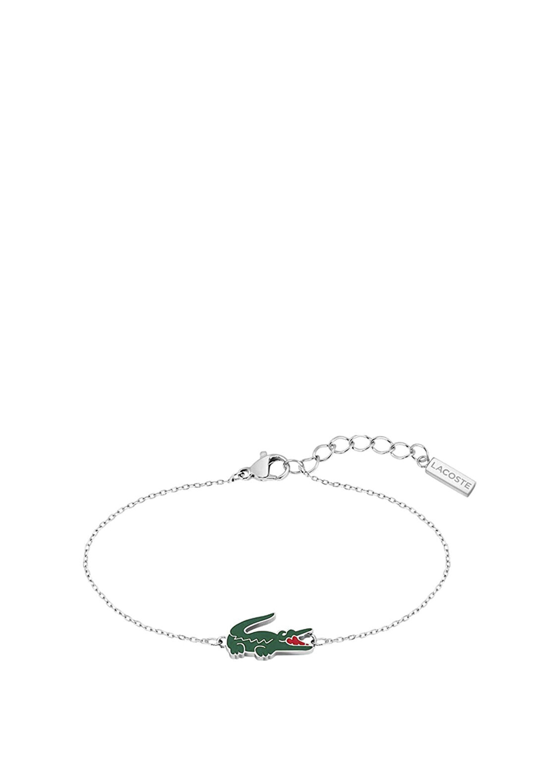 Lacoste LACJ2040623 CrocodileMetalik Gri Çelik Kadın Bileklik