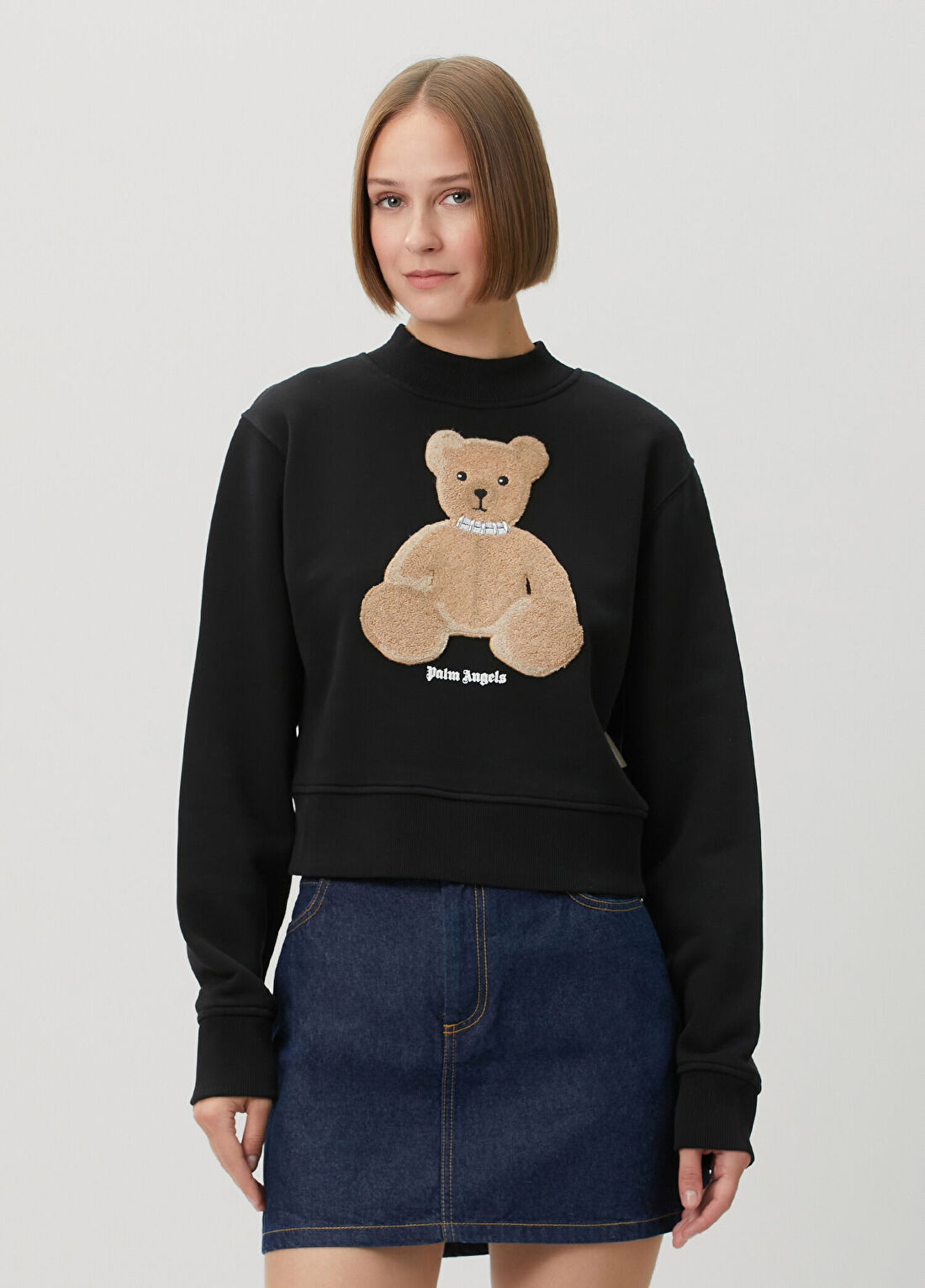 Palm Angels Fitted Bear Siyah Sweatshirt