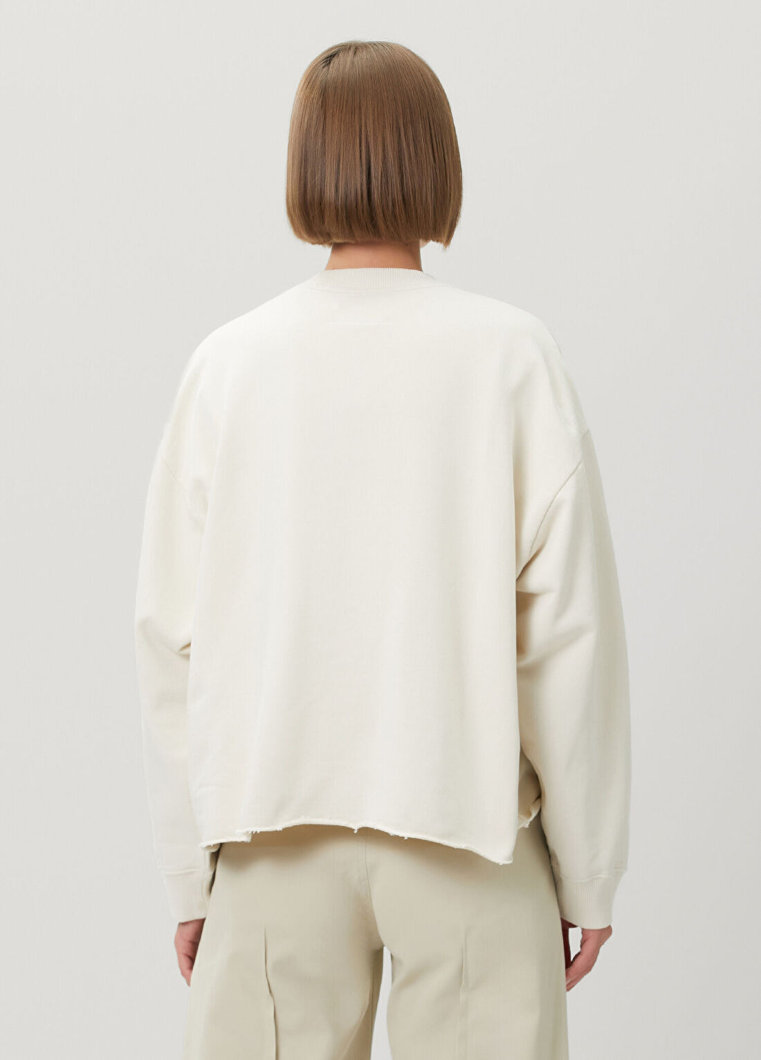 MM6 Maison Margiela Ekru Sweatshirt görsel 4