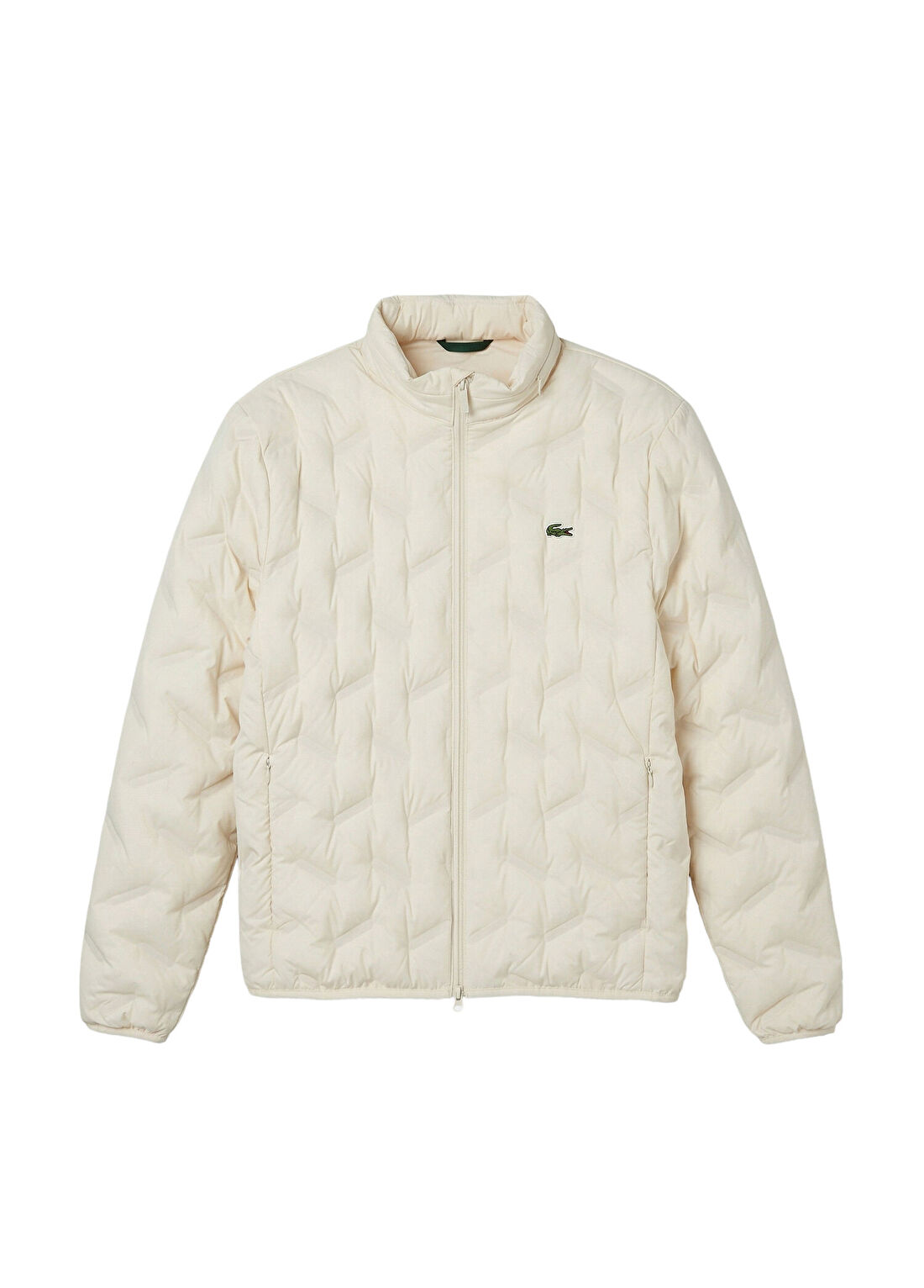 Lacoste Krem Kapitone Dik Yaka Regular Fit Erkek Mont görsel 3